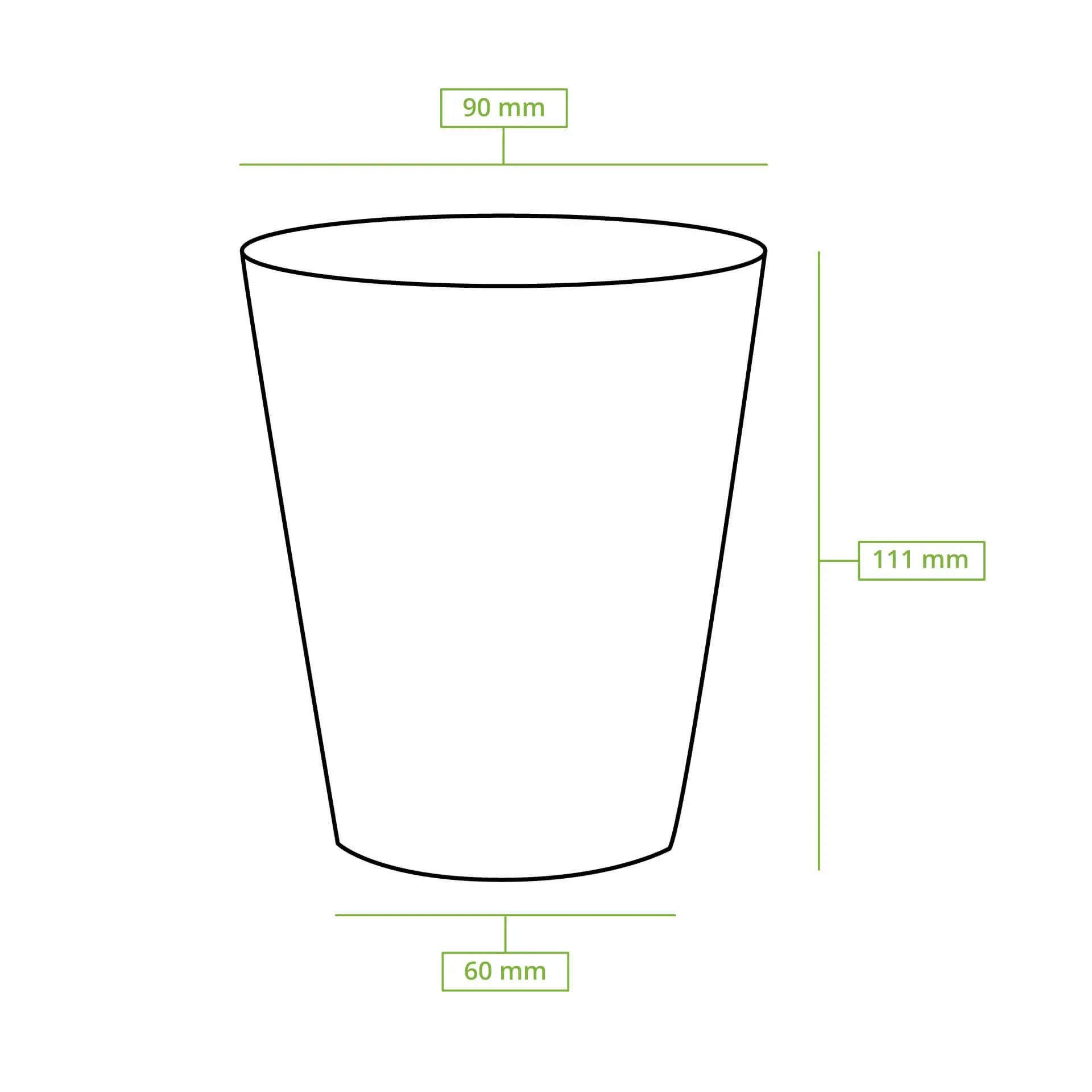 Kartonnen beker 300 ml / 12 oz, Ø 90 mm, wit