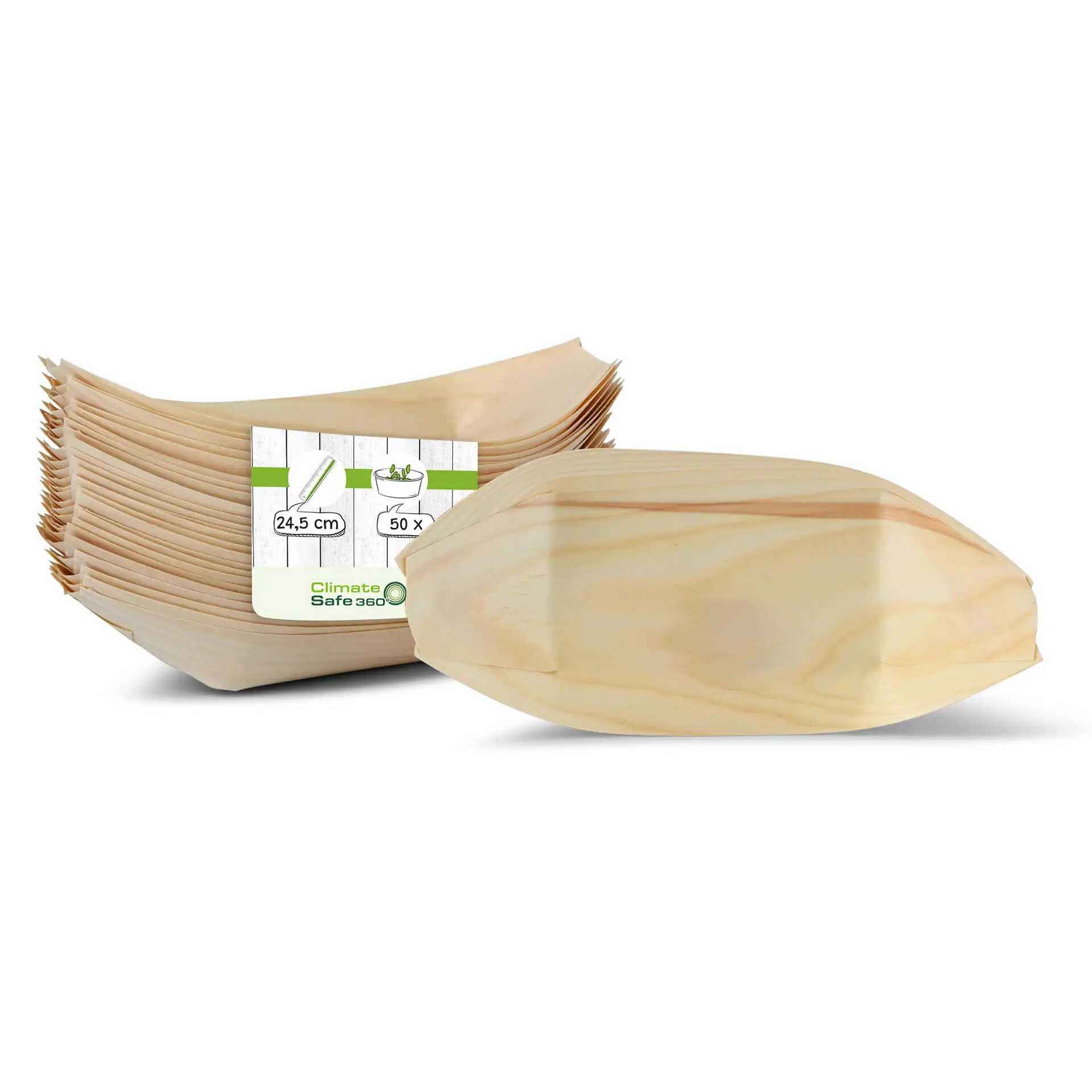 Houten scheepjes voor fingerfood, 24,5 cm