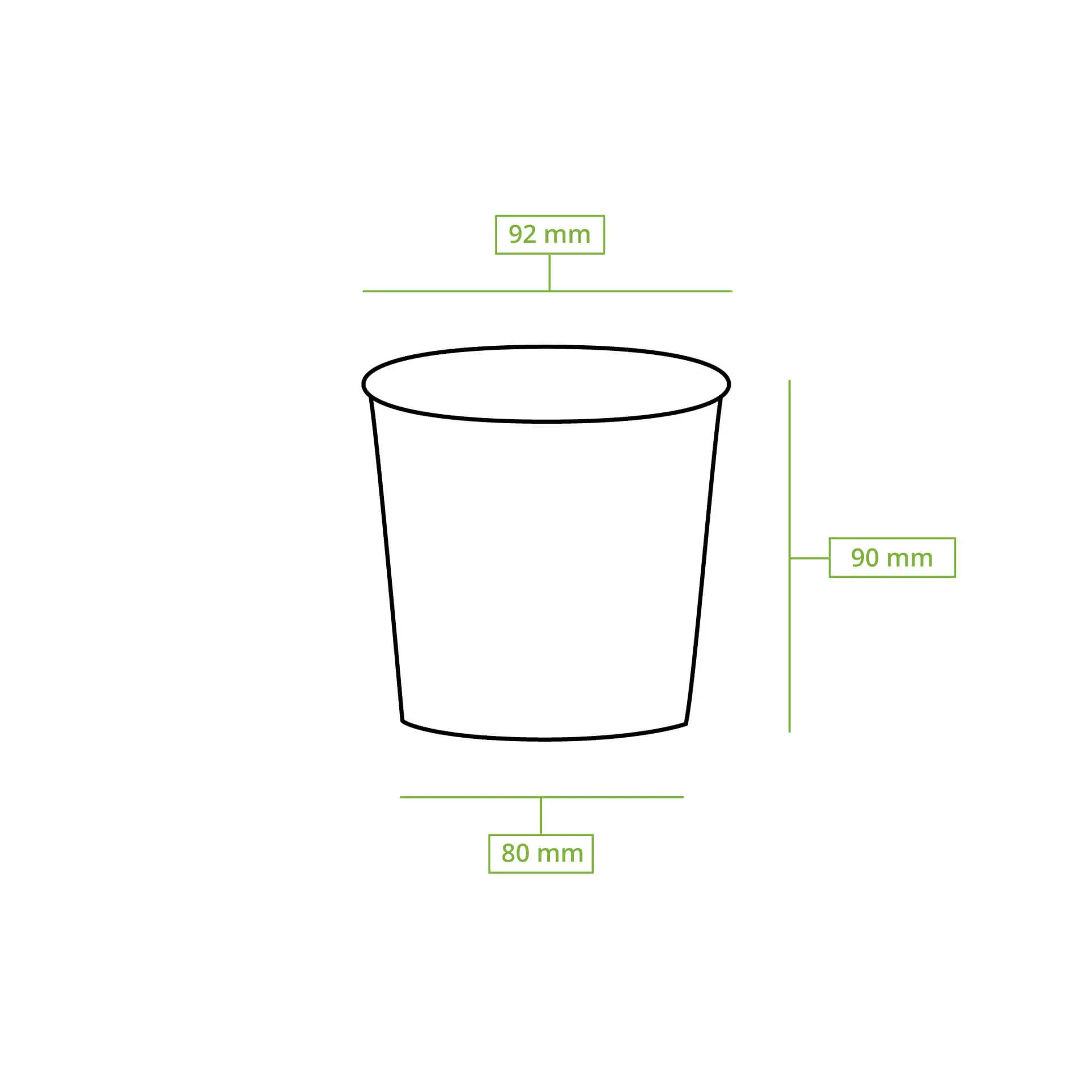 Kartonnen ijsbekers XL, 300 ml, 12 oz / max. 400 ml, 14 oz, Ø 92 mm, bruin