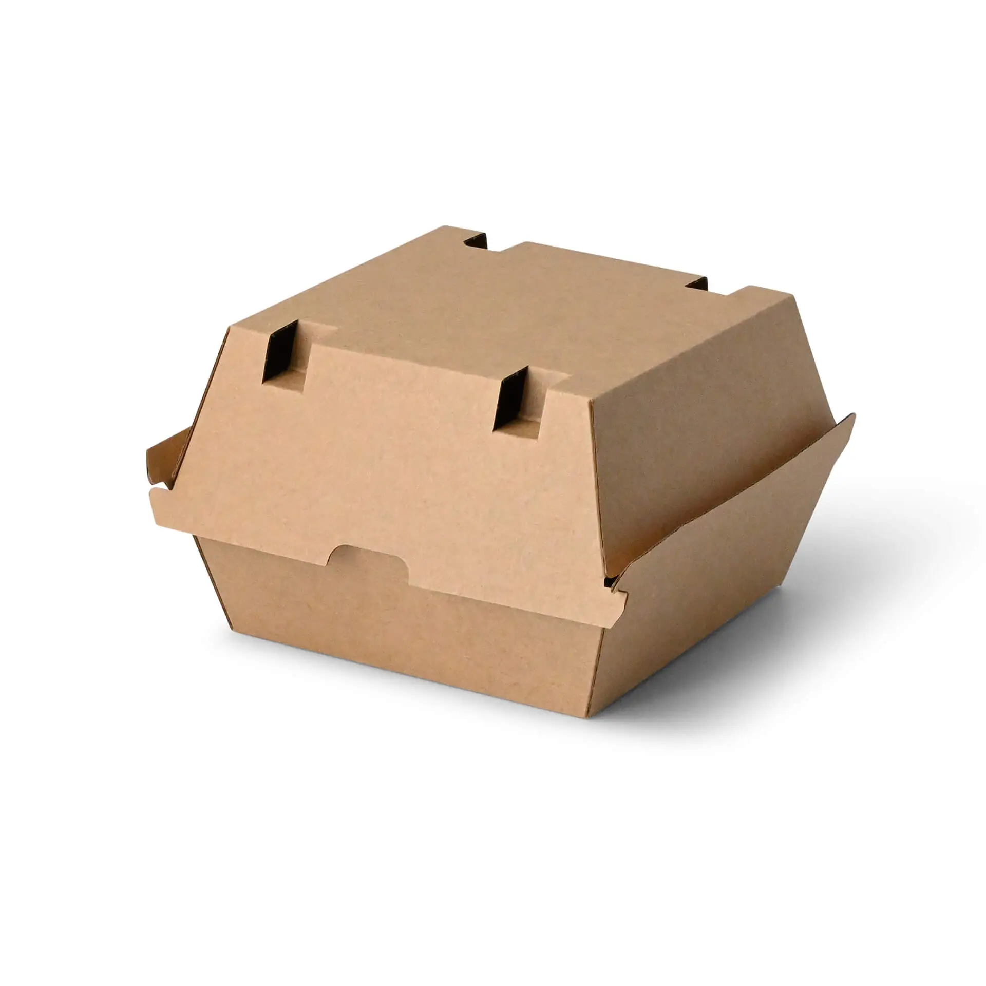 Bruine takeaway box, 16,8 x 15,8 x 9,8 cm, vierkant