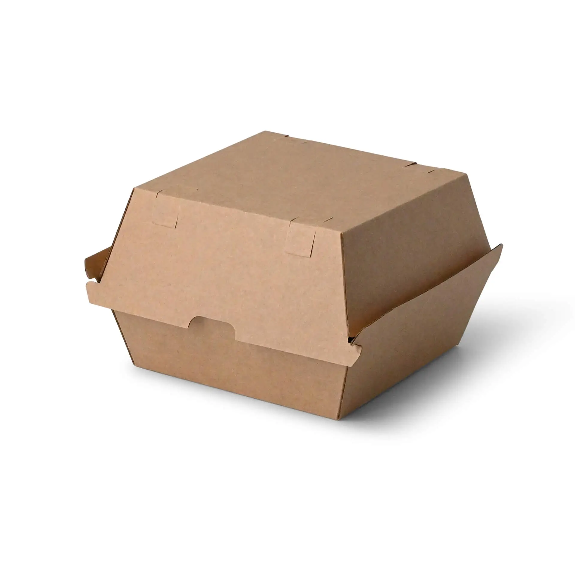 Bruine takeaway box, 16,8 x 15,8 x 9,8 cm, vierkant