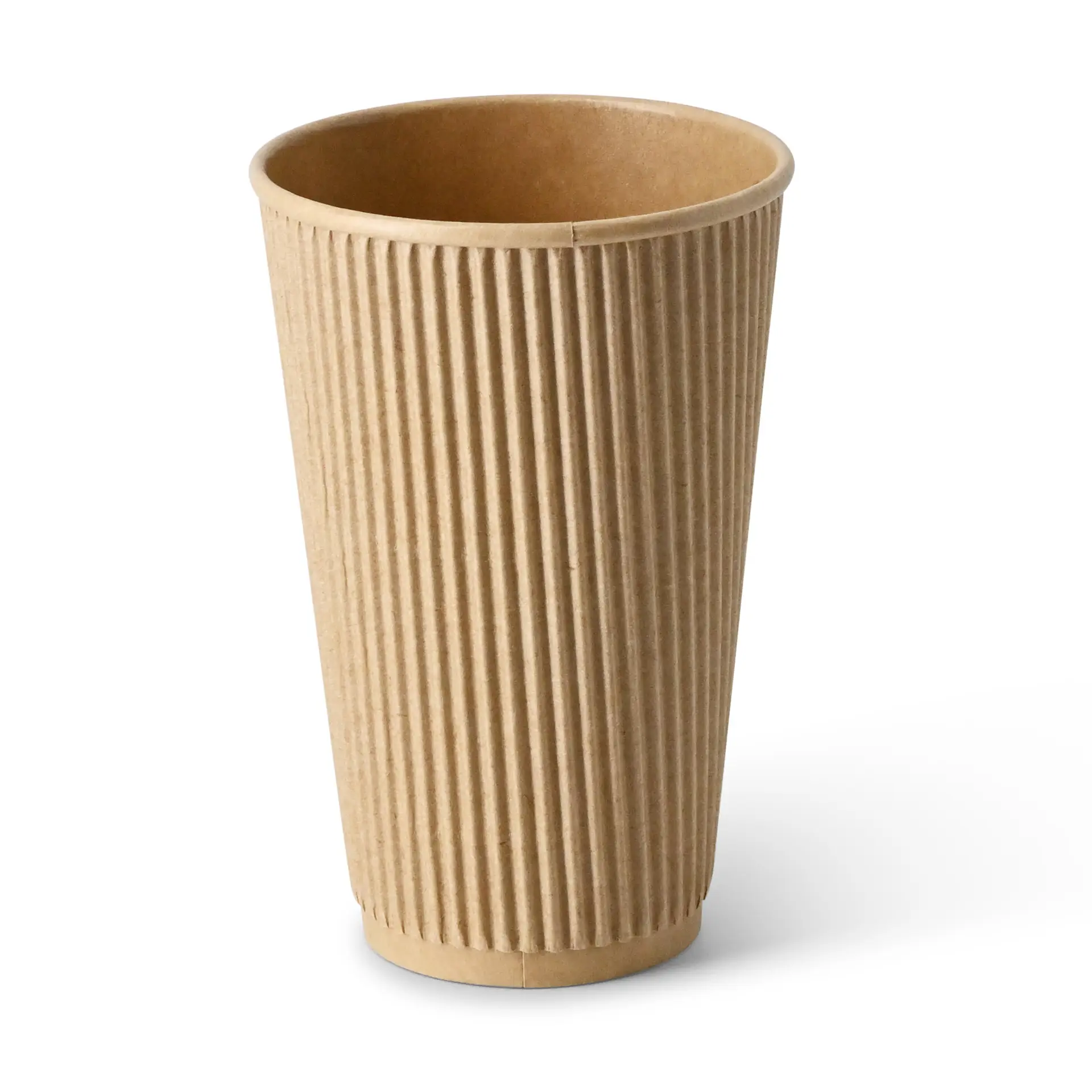 Ribbelbeker / Koffiebeker to go 400 ml / 16 oz, Ø 90 mm, kraft