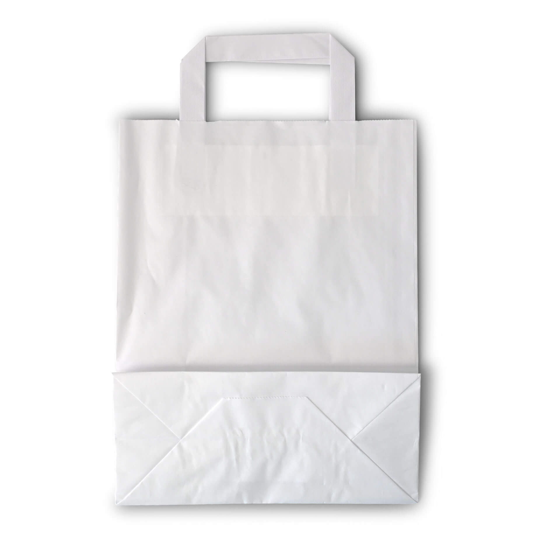 Tragetaschen aus Kraftpapier M, 22 x 10 x 28 cm, weiß