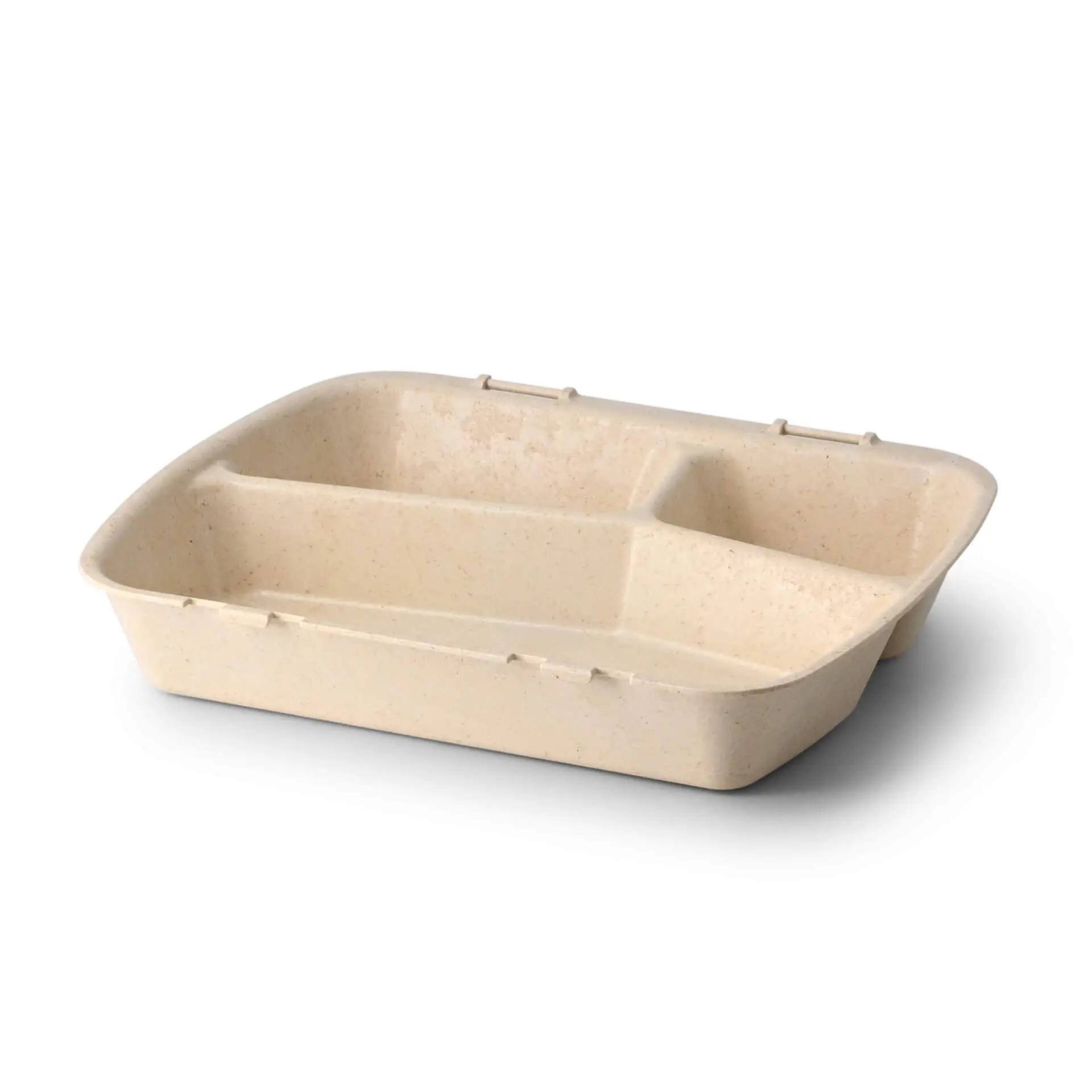 Herbruikbare menubakjes "merways Box", cashew/crème-wit 24,5 x 20 x 4,5 cm, 3 vakken, HP4/3