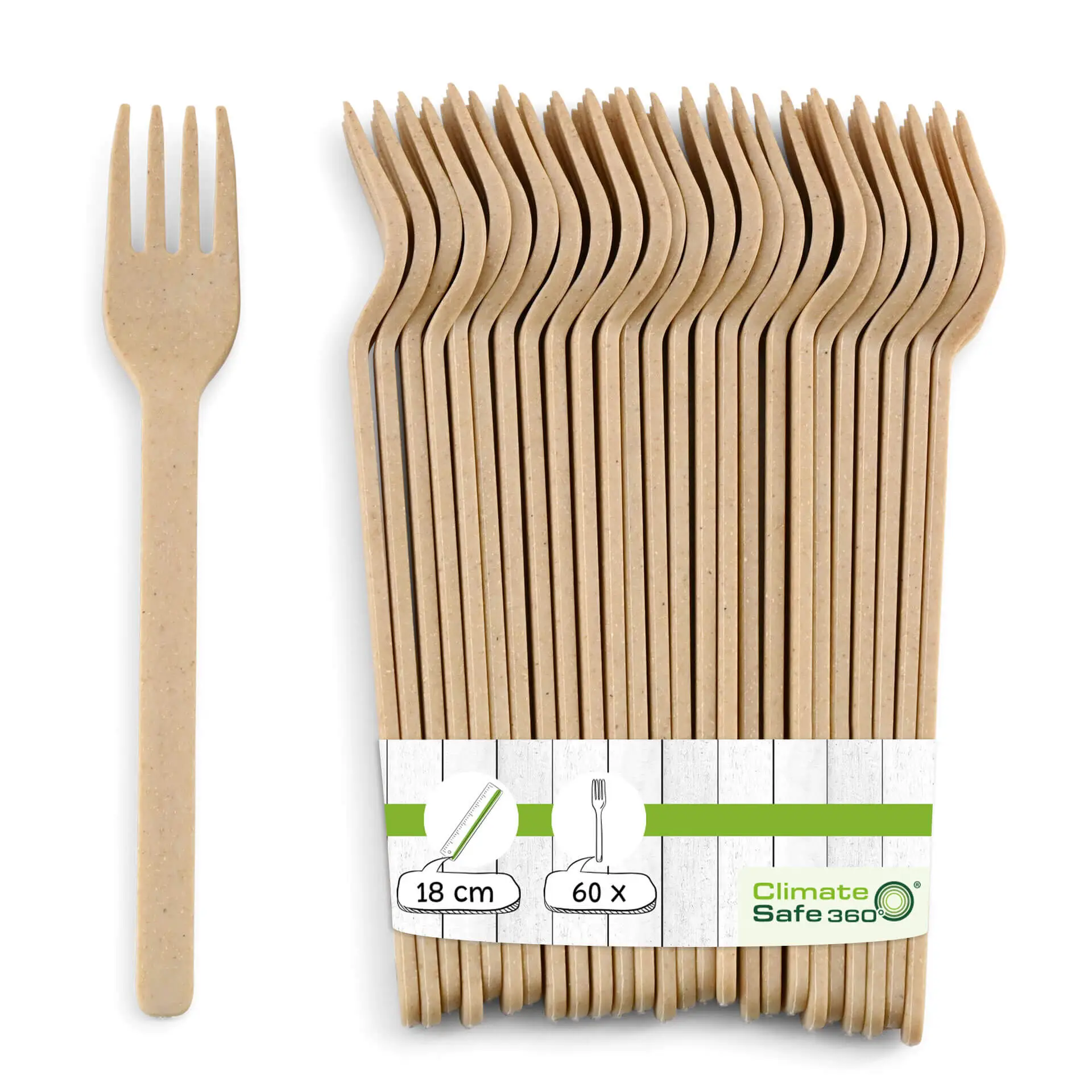 Herbruikbare vorken "merways Cutlery" 18 cm, naturel