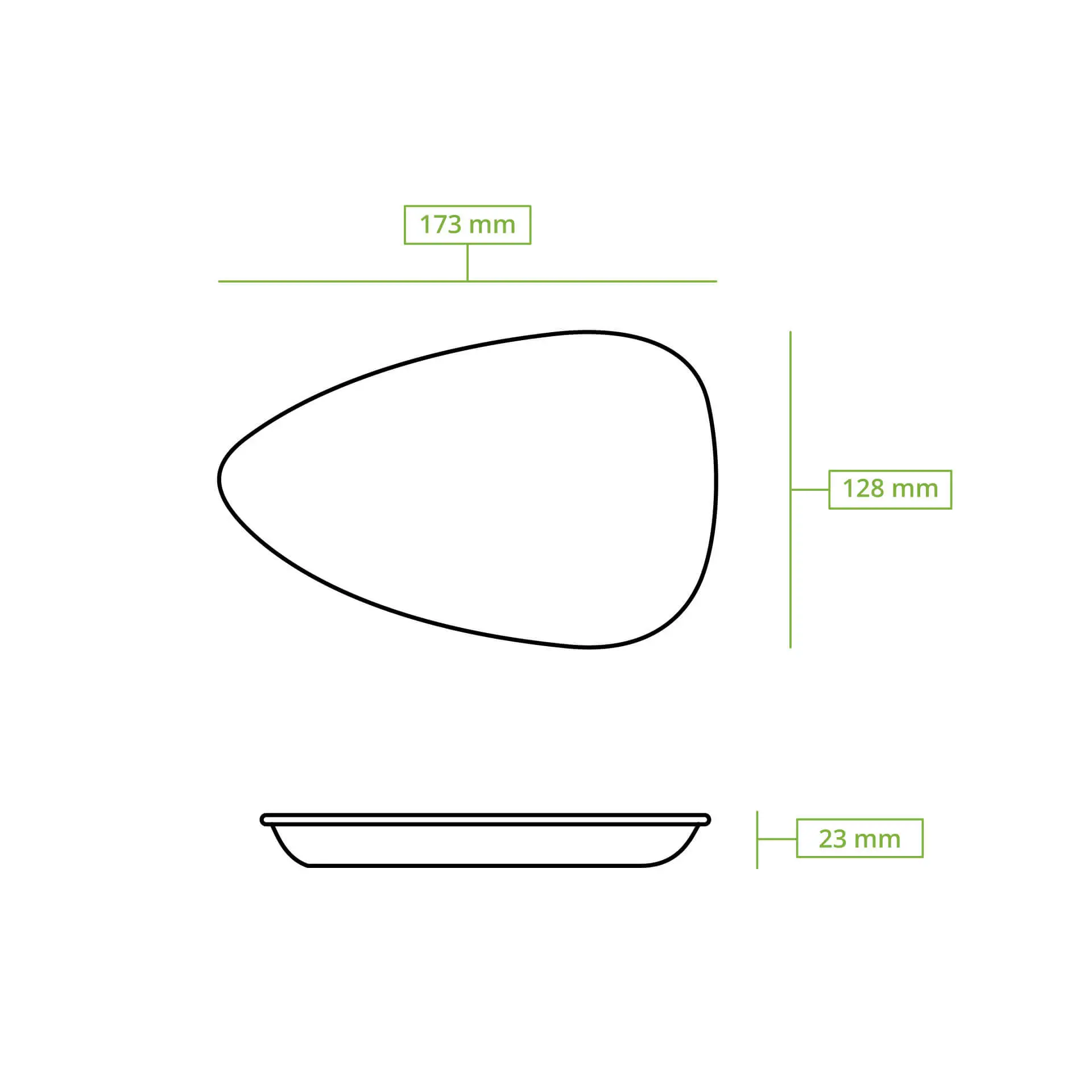 Palmblad bord "Palmware®" Ø 17 cm, druppelvormig