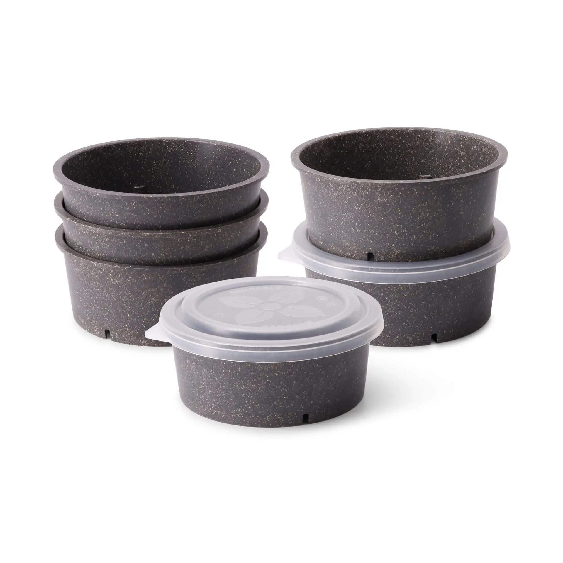 Herbruikbare schaaltjes "merways Bowl" 650 ml, Ø 150 mm, peper/grijs