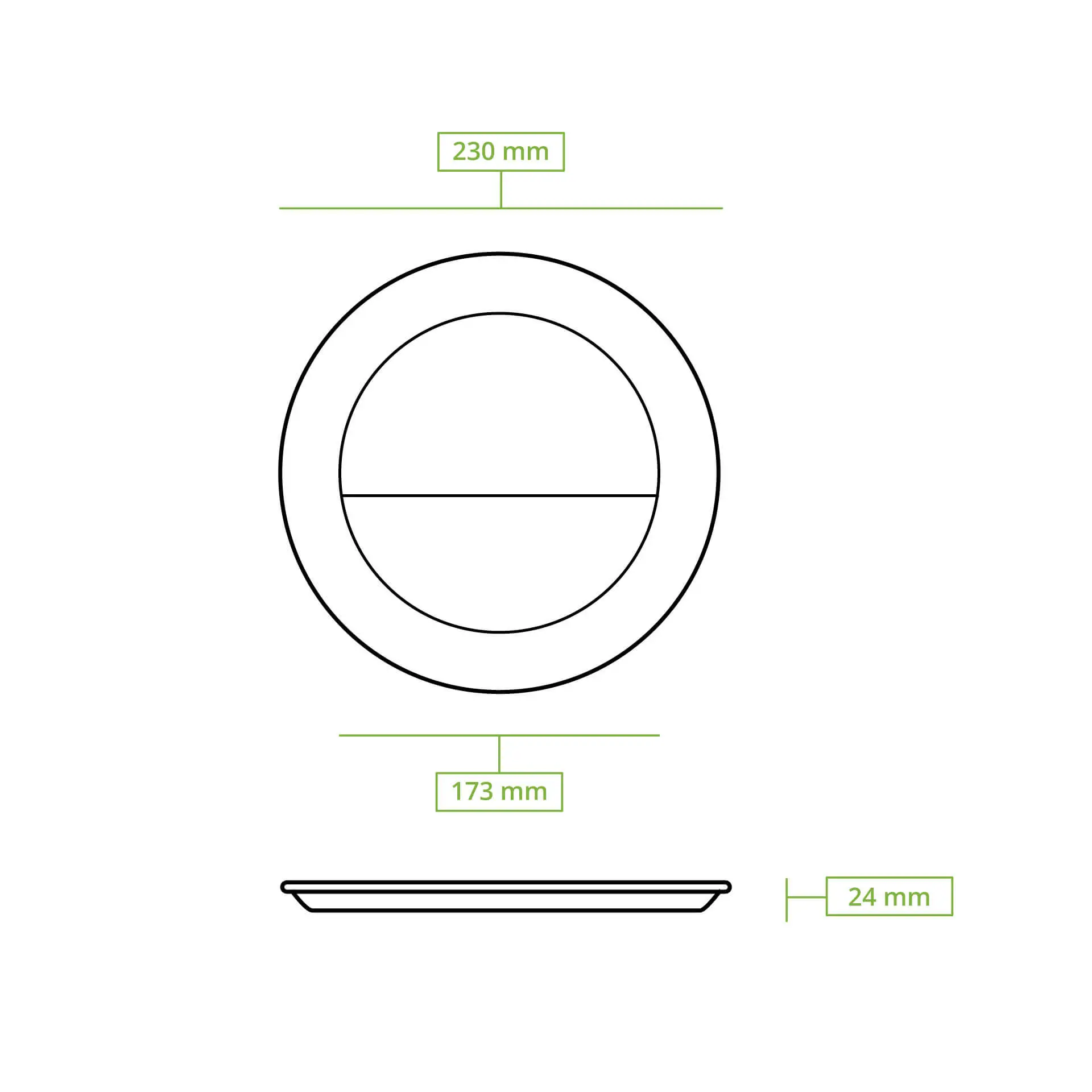 Suikerriet menubord Ø 22 cm, 2 vakken, rond