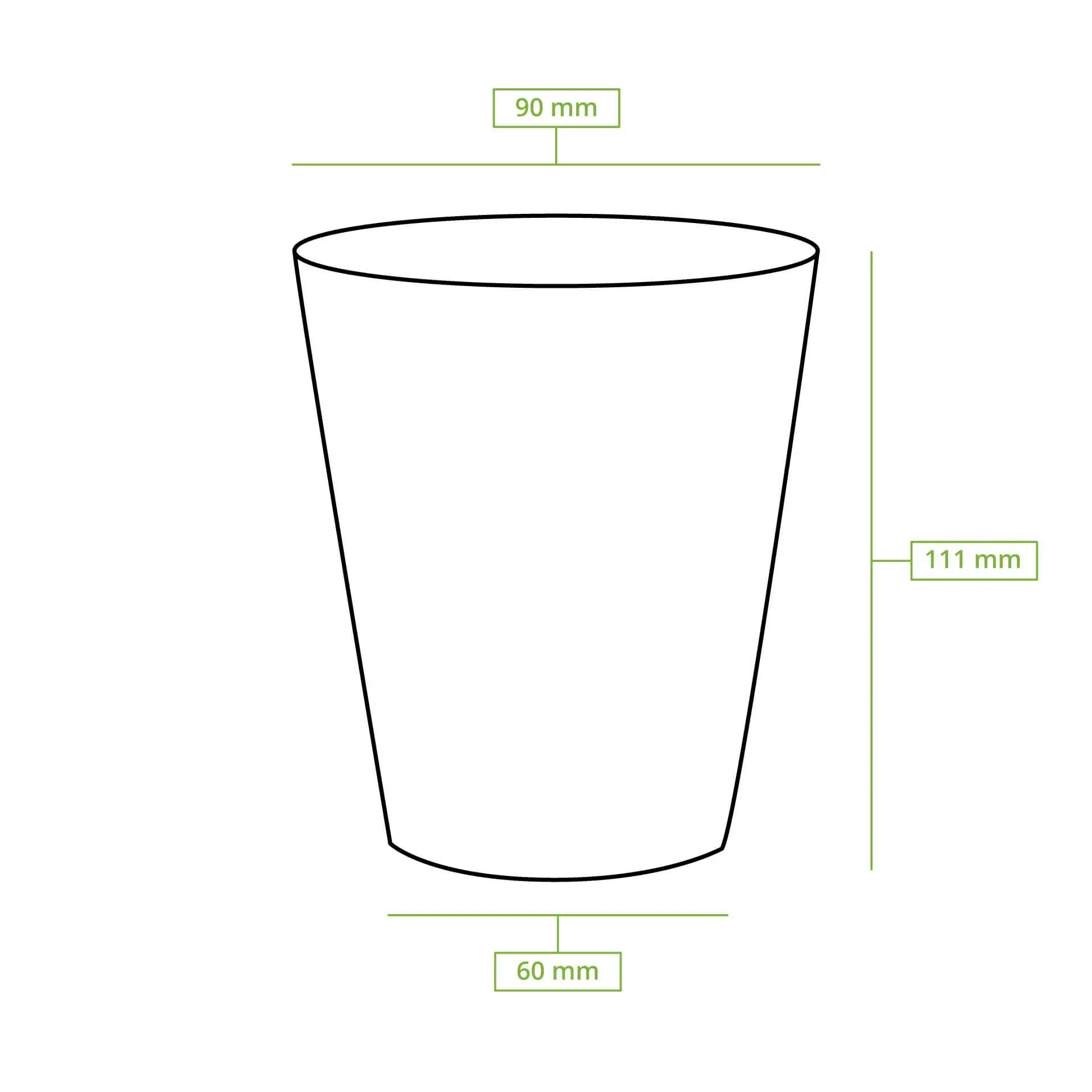 Kartonnen beker 300 ml / 12 oz, Ø 90 mm, zwart