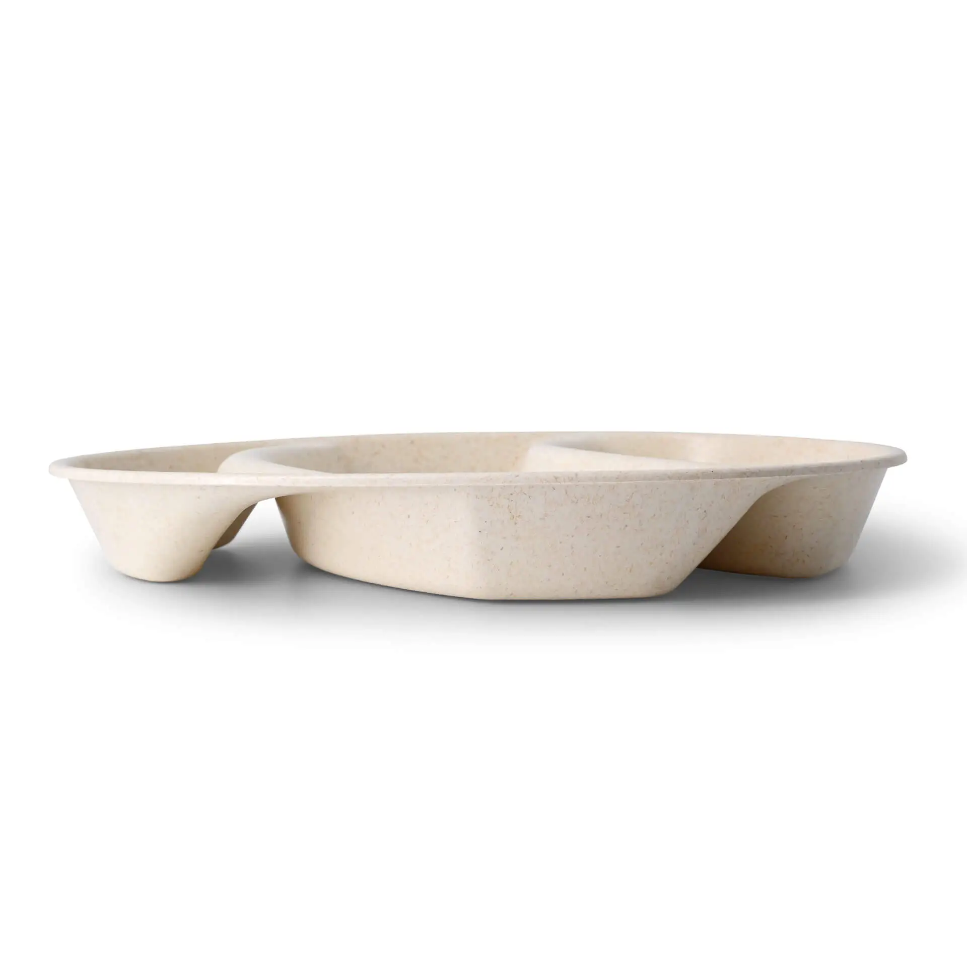 Herbruikbaar menubord merways-Plate 27,5 x 20 x 3,5 cm, 3 compartimenten, cashew / roomwit