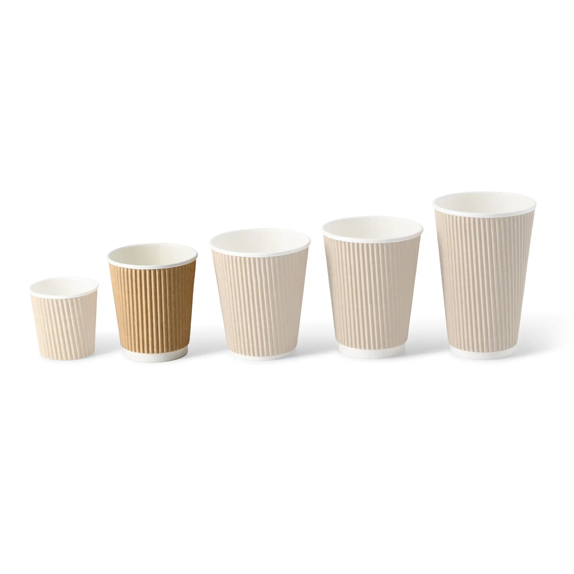 Ribbelbeker / Koffiebeker to go 200 ml/ 8 oz, Ø 80 mm, kraft