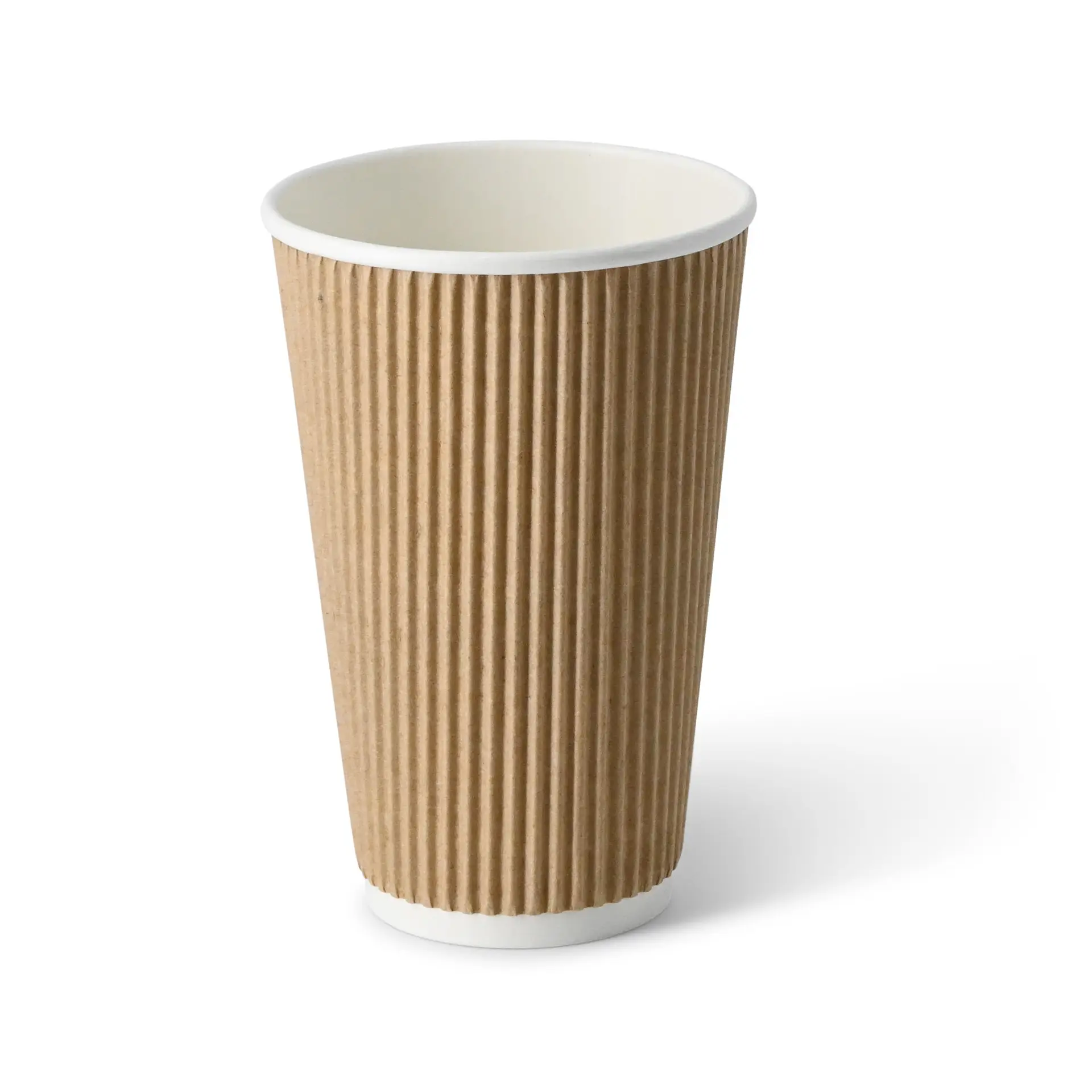 Ribbelbeker / Koffiebeker to go 400 ml/ 16 oz, Ø 90 mm, kraft