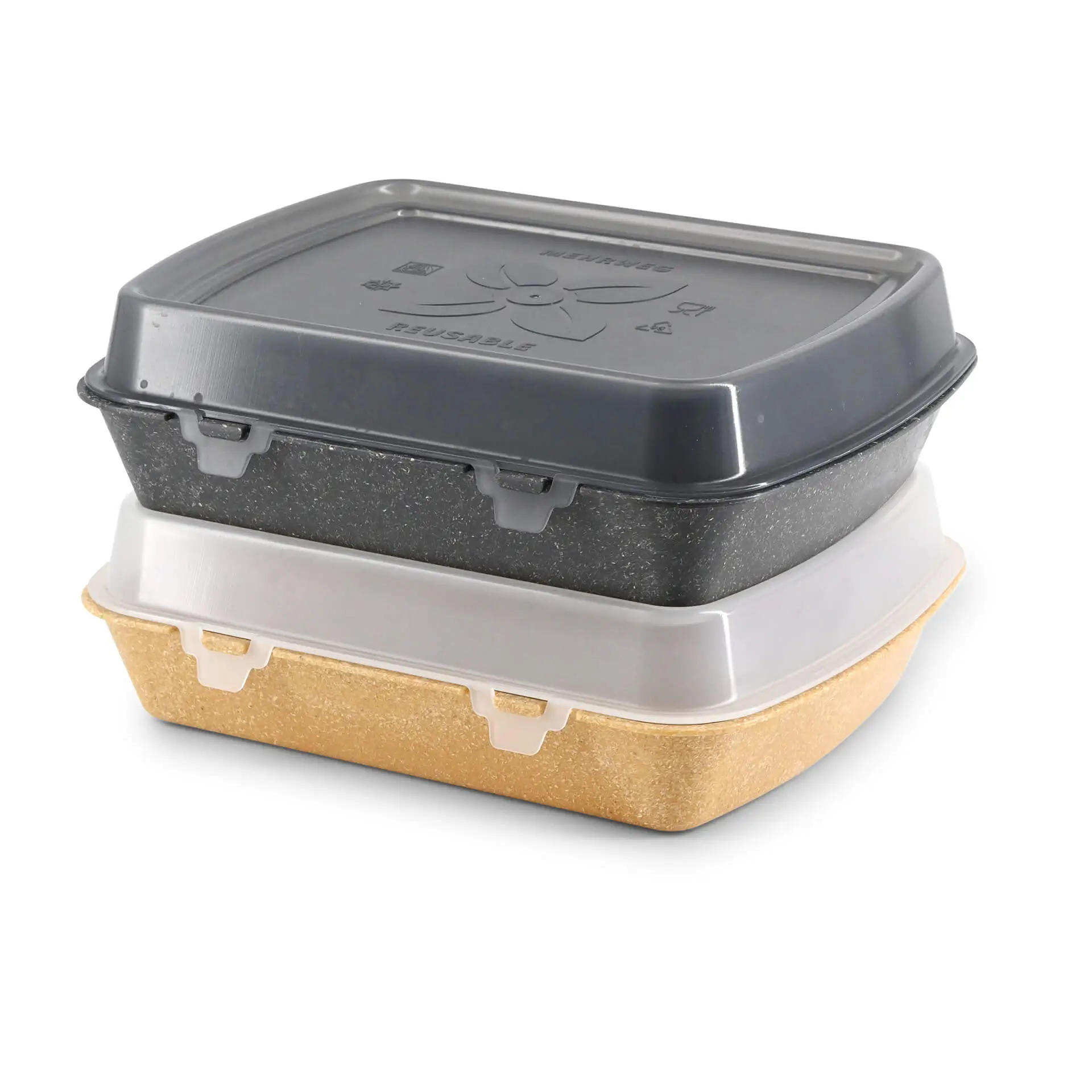 Herbruikbare menubakjes merways Box, peper/grijs, 24,5 x 20 x 4,5 cm, HP4