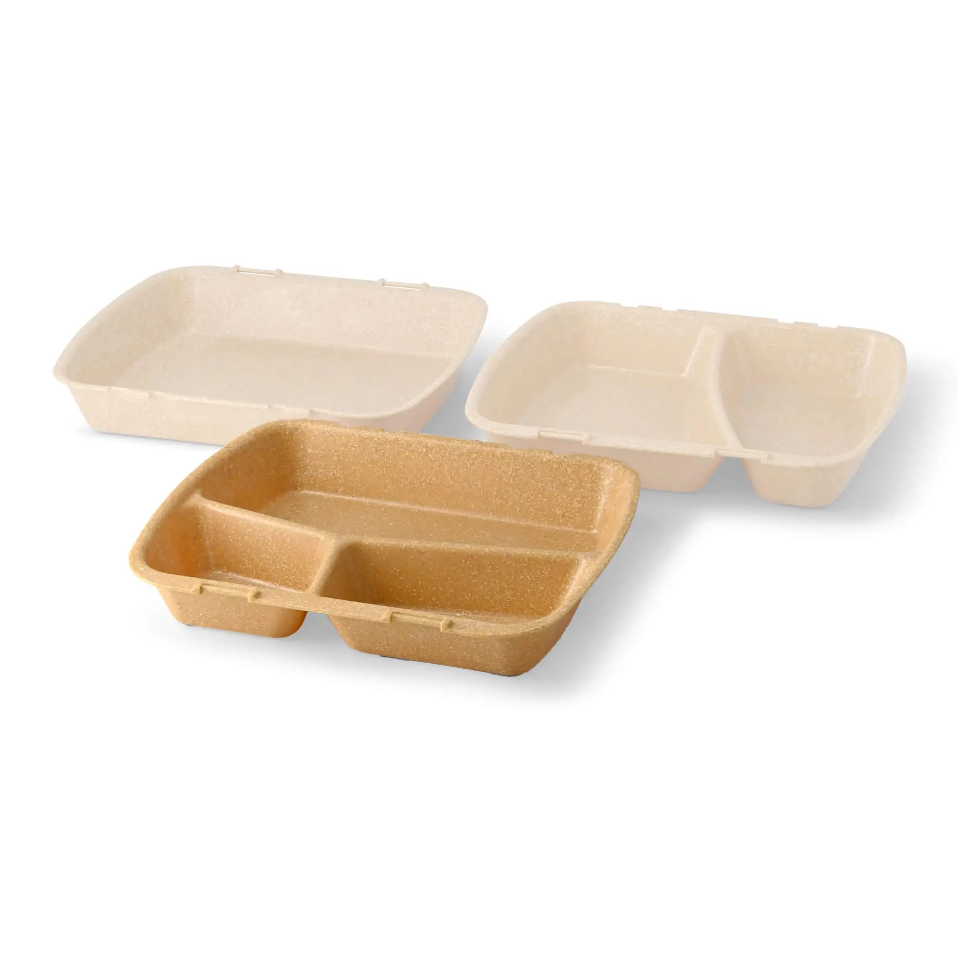 Herbruikbare menubakjes "merways Box", karamel/bruin, 24,5 x 20 x 4,5 cm, 3 vakken, HP4/3