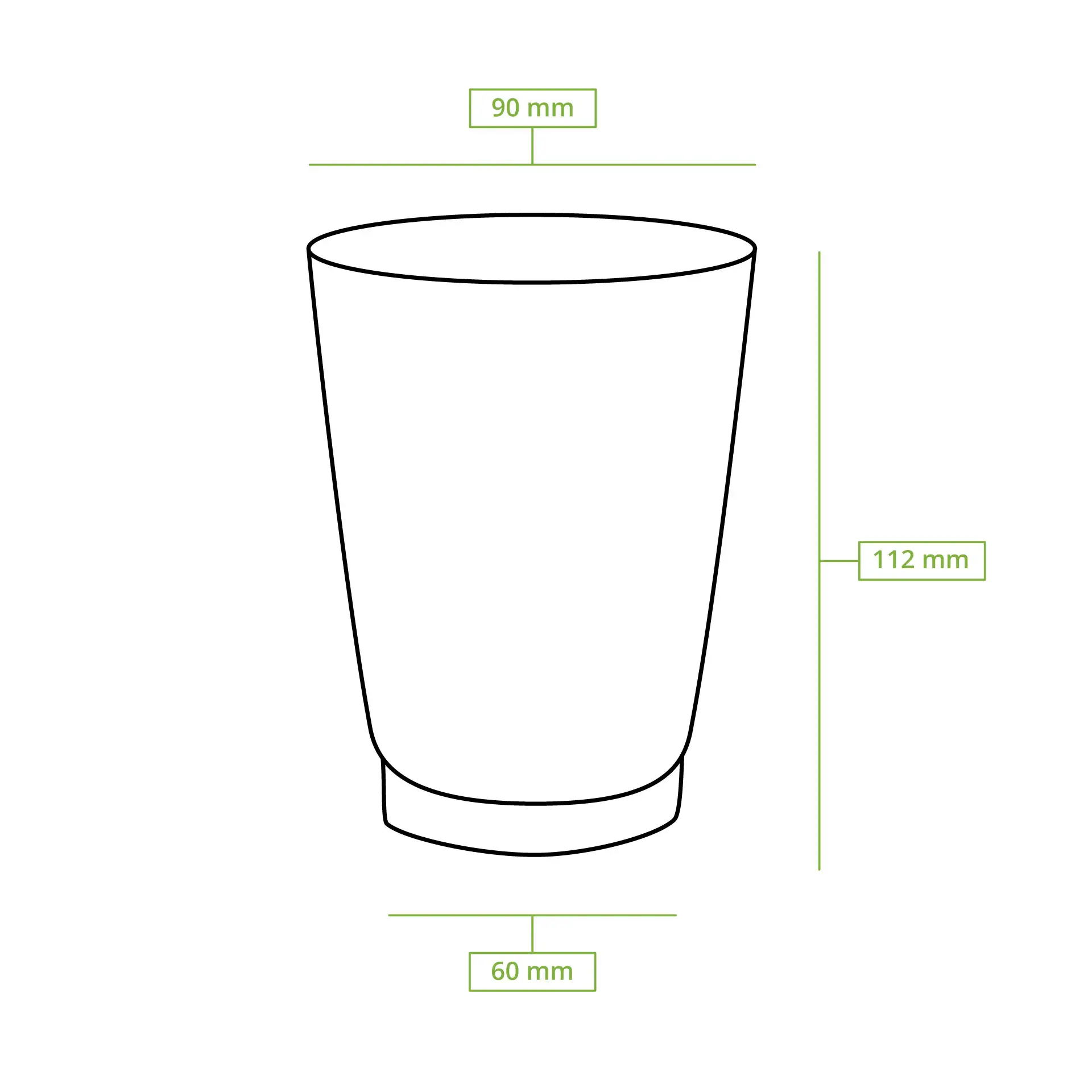 Ribbelbeker / Koffiebeker to go 300 ml / 12 oz, Ø 90 mm, kraft