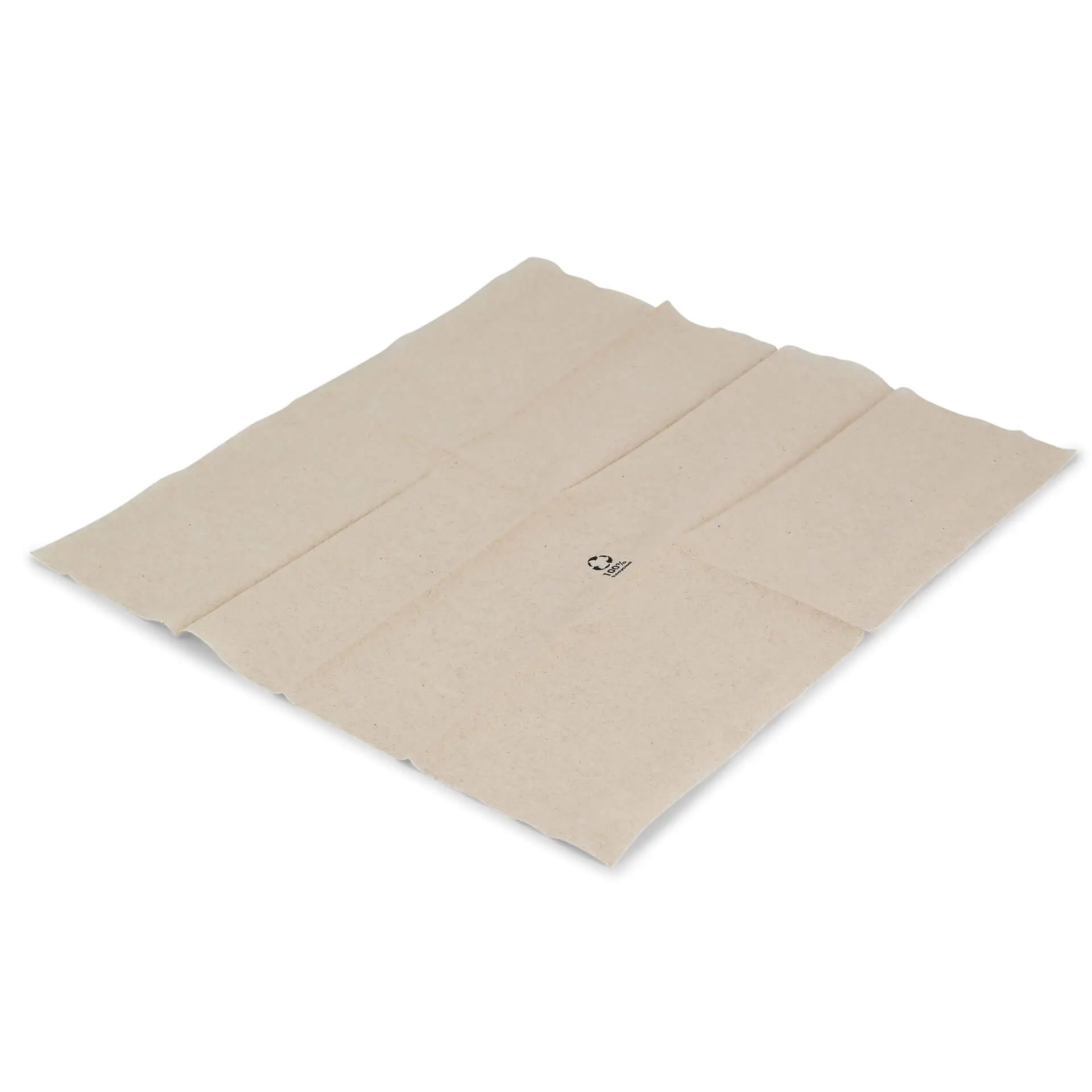 Servetten van gerecycled papier, 33 x 33 cm, 1-laags, 1/8 vouw, bruin