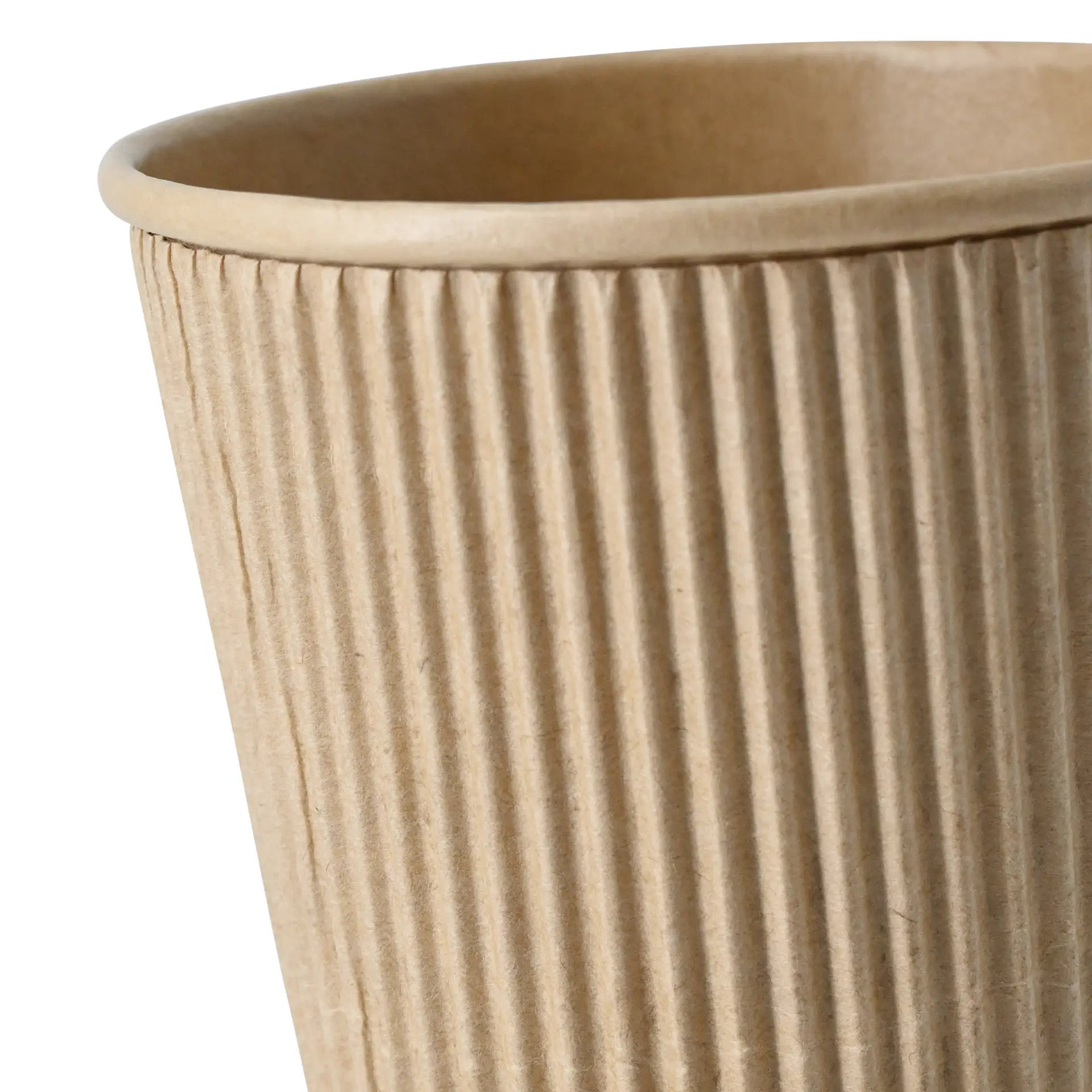 Ribbelbeker / Koffiebeker to go 250 ml / 10 oz, Ø 90 mm, kraft