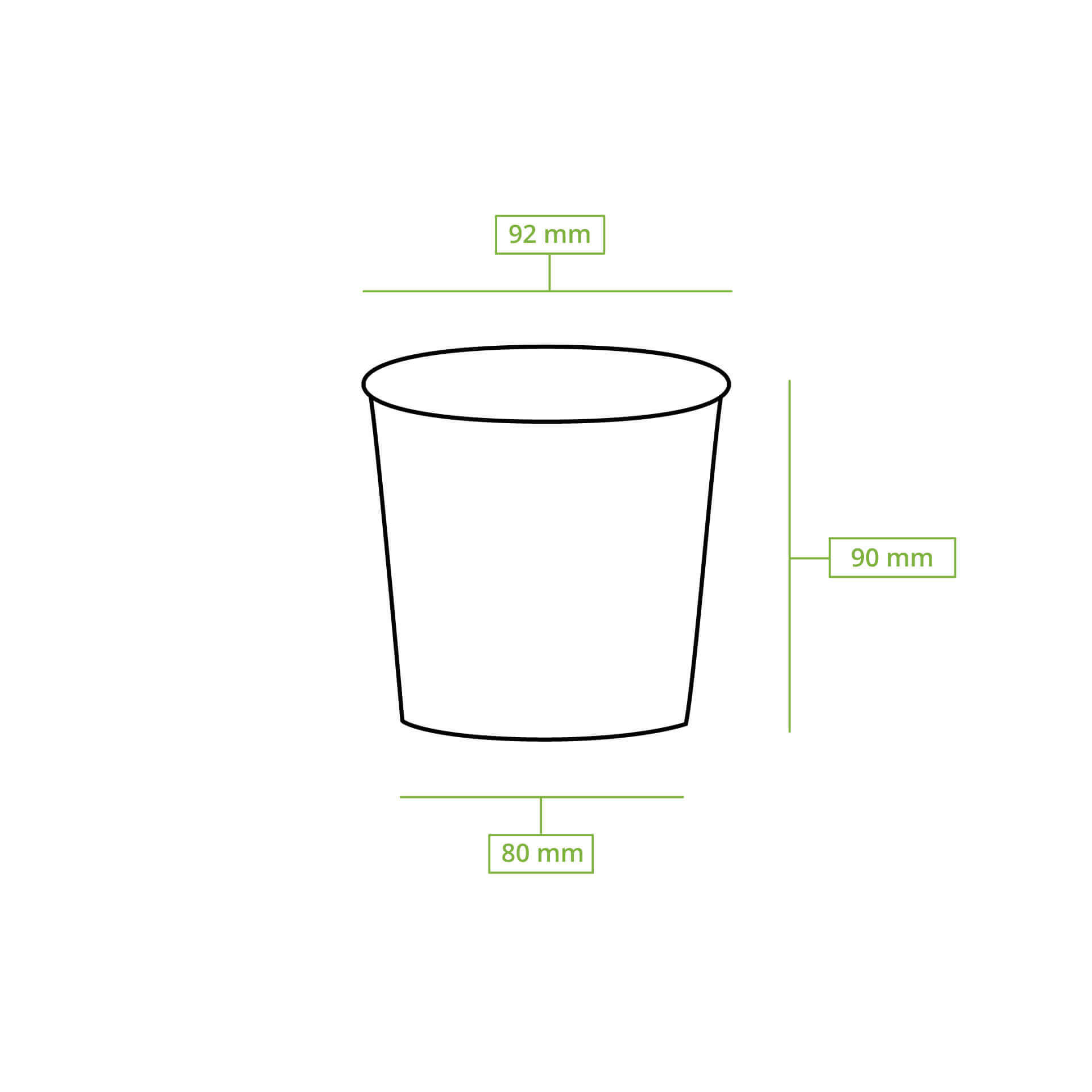 Eisbecher aus Pappe XL, 300 ml, max. 400 ml, Ø 92 mm, weiß