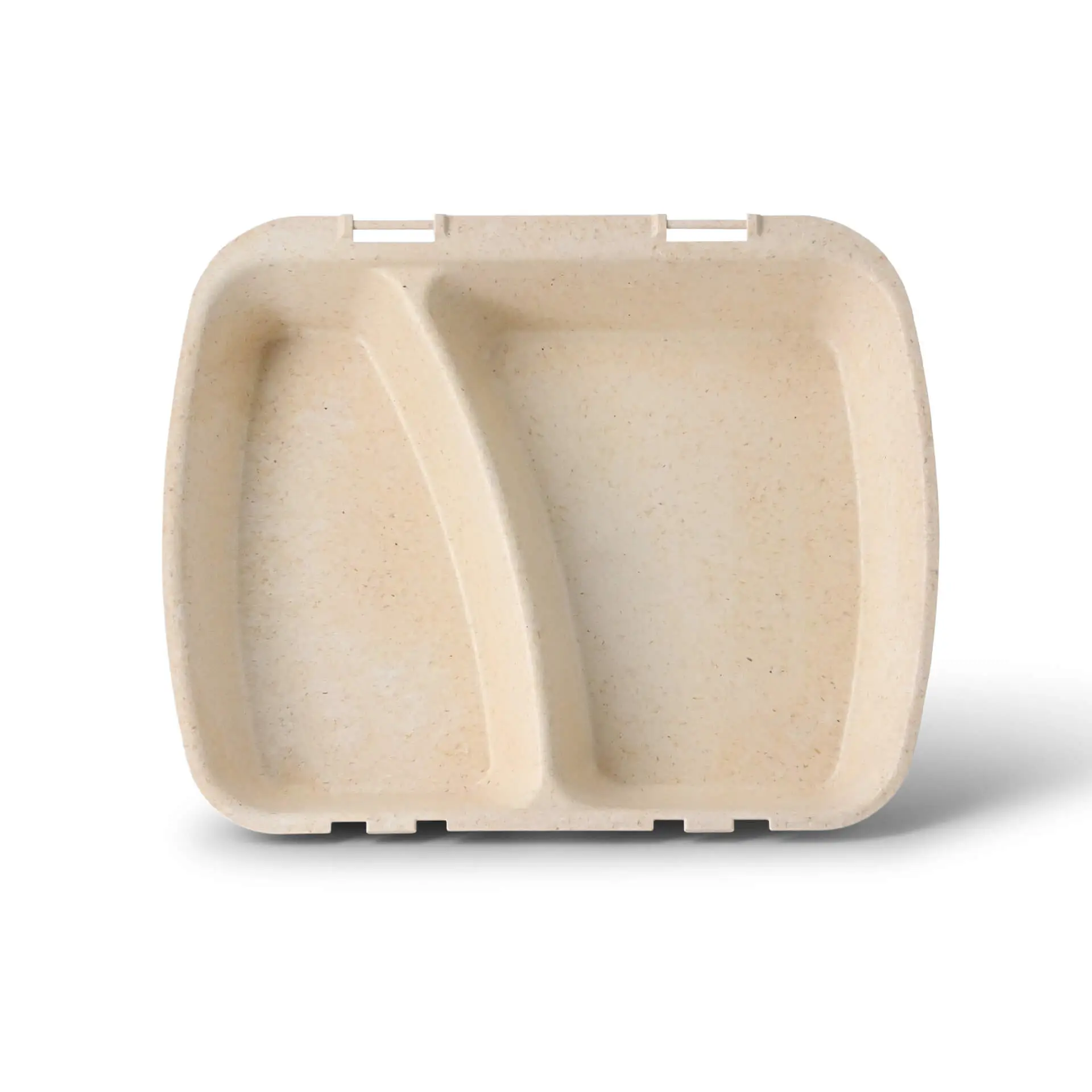 Herbruikbare menu-container "merways Box" 24,5 x 20 x 4,5 cm, 2 kamers, HP4/2, cashew / crème-wit