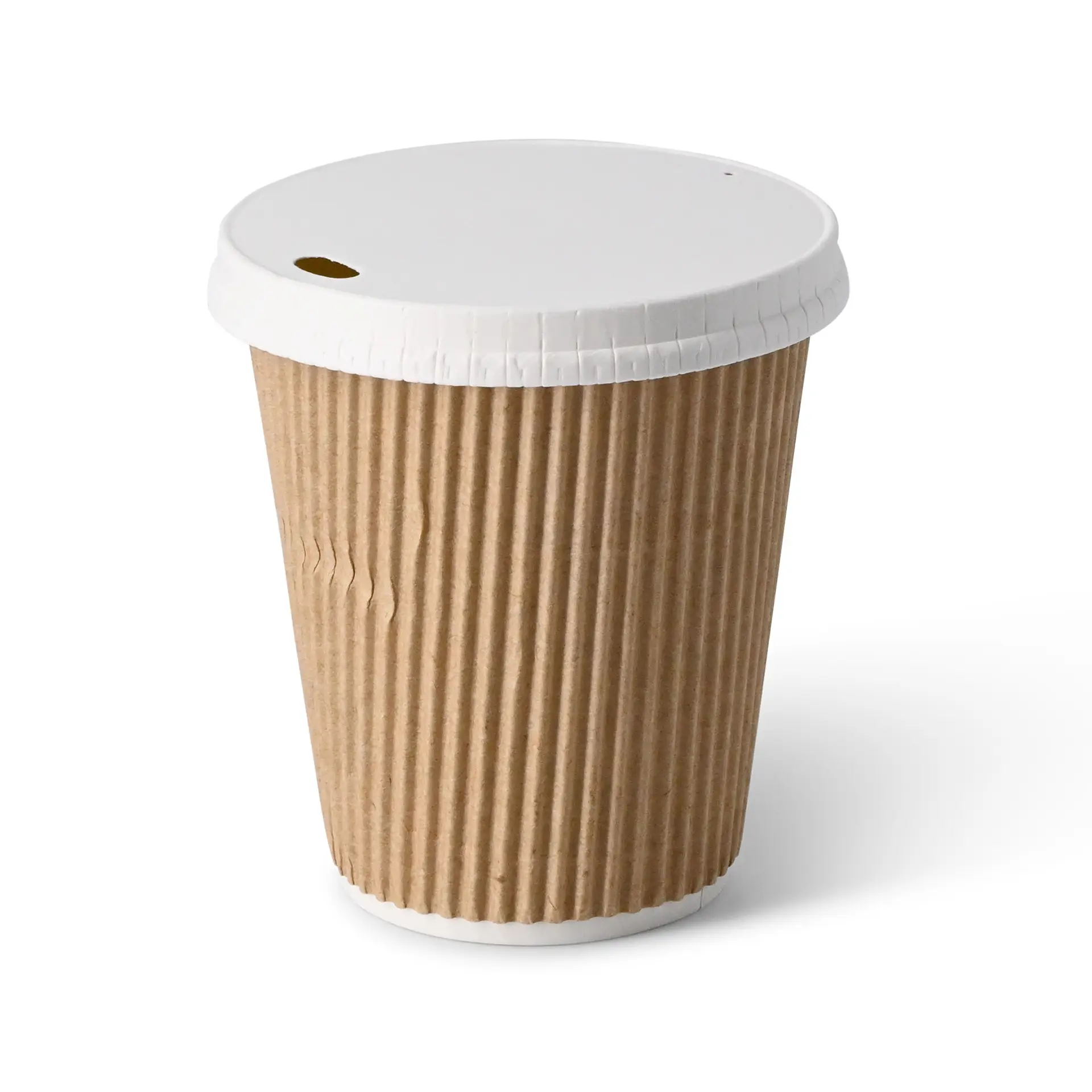 Ribbelbeker / Koffiebeker to go 250 ml/ 10 oz, Ø 90 mm, kraft