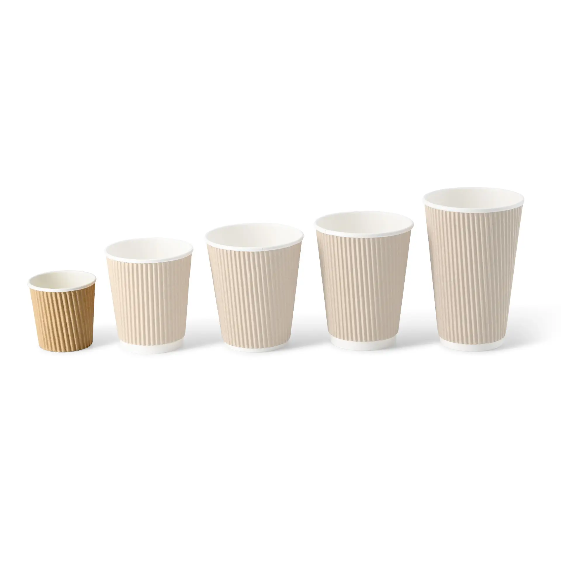 Ribbelbeker / Koffiebeker to go 100 ml / 4 oz, Ø 62 mm, kraft