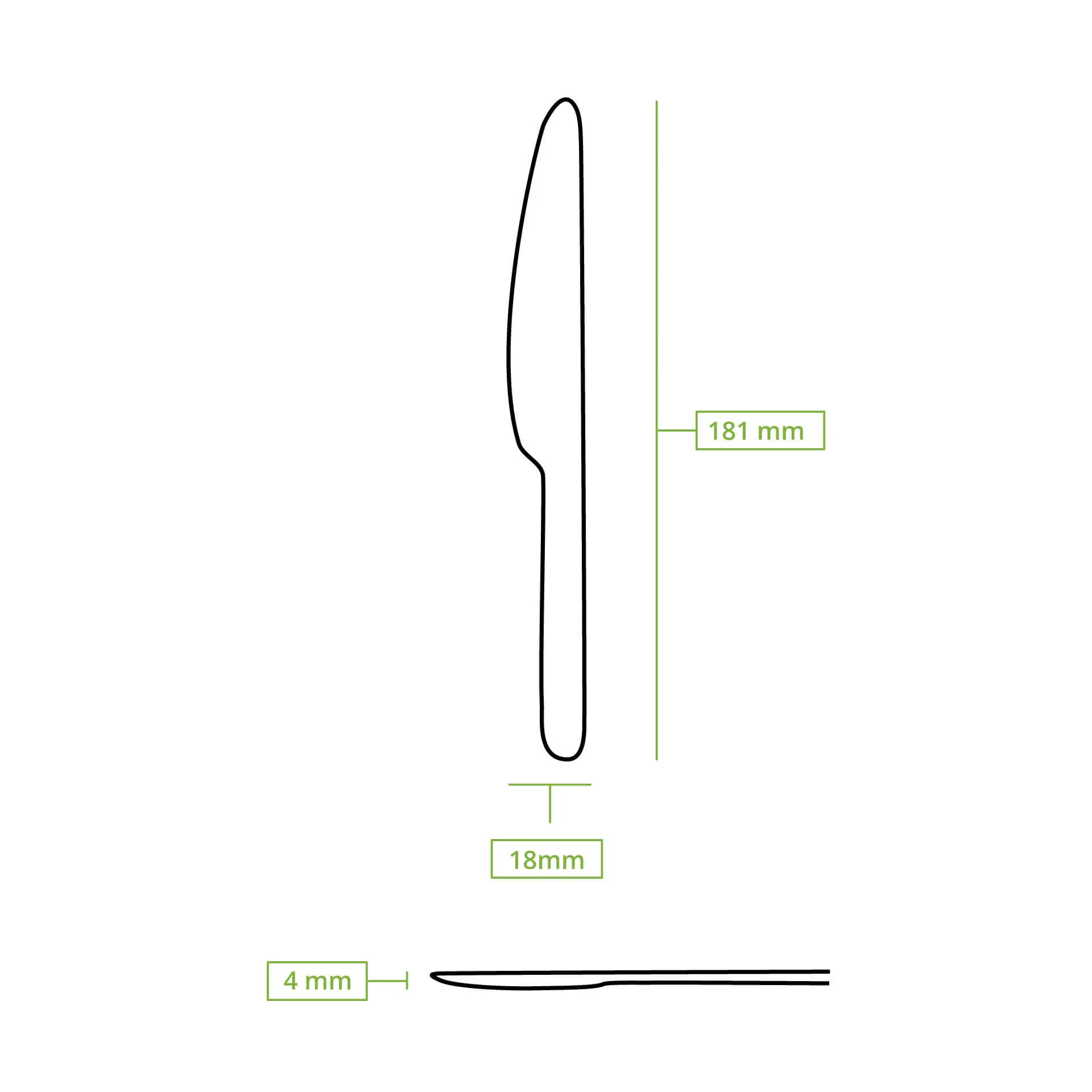 Herbruikbare messen "merways Cutlery" 18 cm, naturel