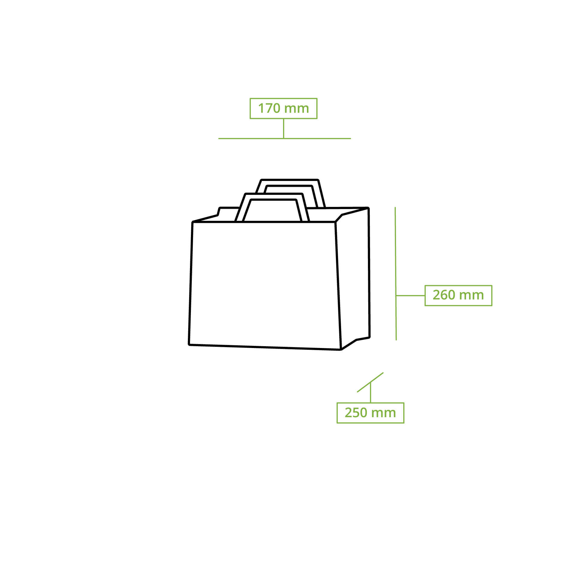 Recycling paper-carrier bags L, 26 x 17 x 25 cm, kraft