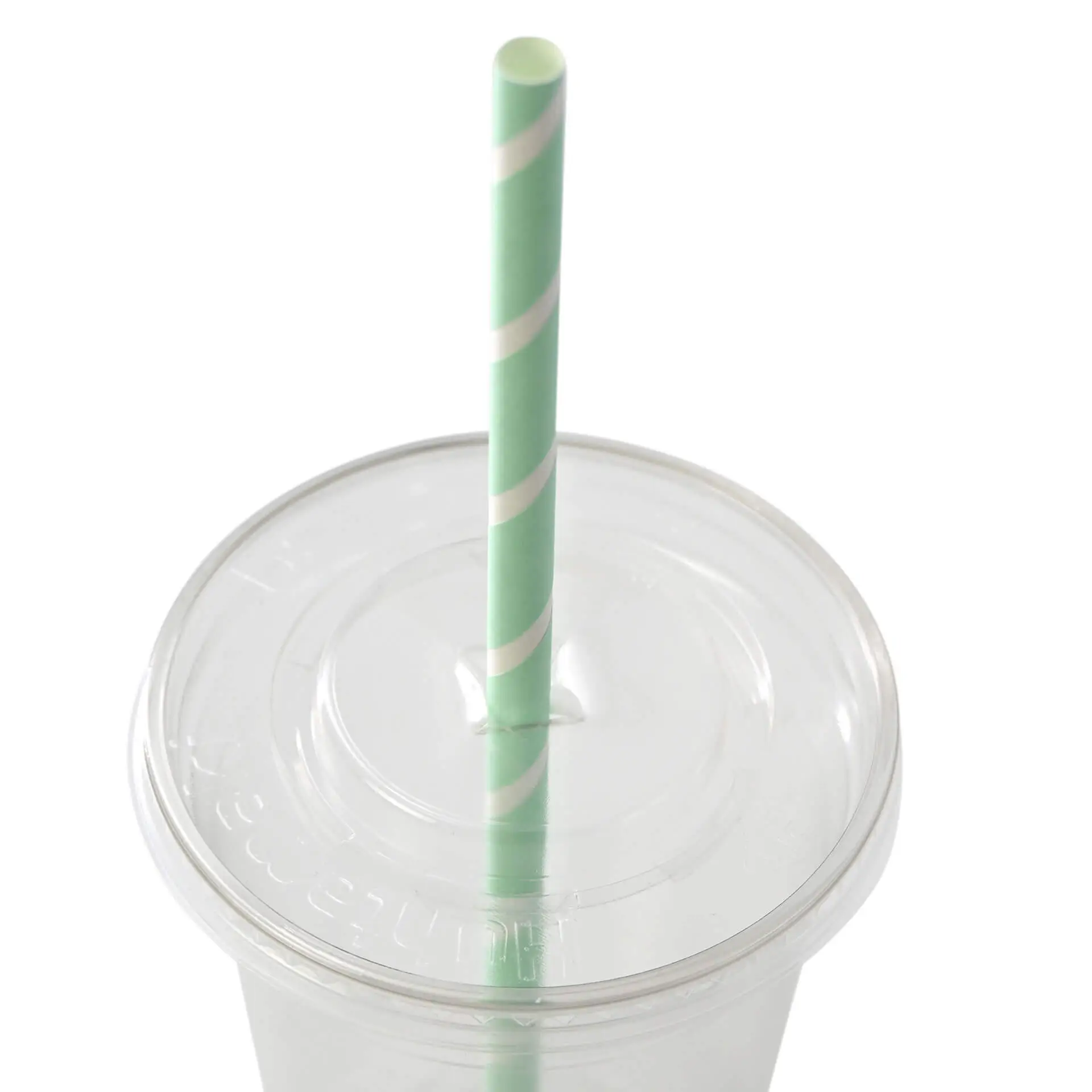 Papieren jumbo drinkrietjes 23 cm, Ø 0,8 cm, pastel gestreept