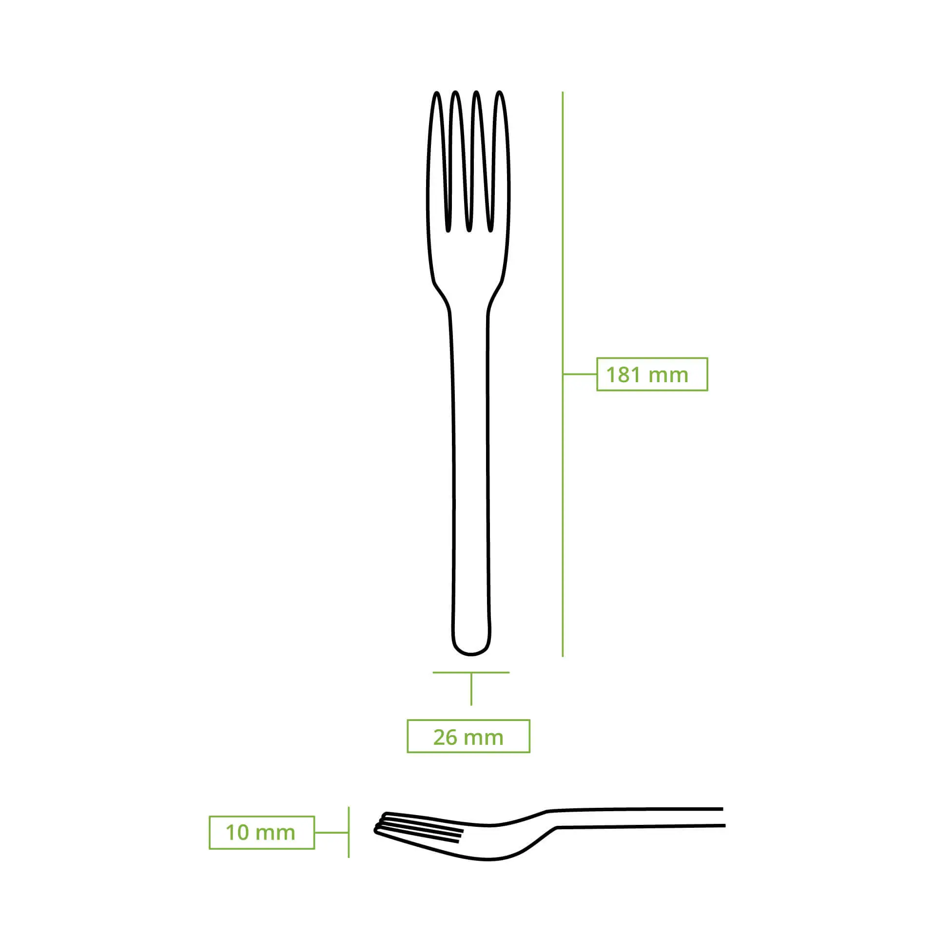 Herbruikbare vorken "merways Cutlery" 18 cm, naturel