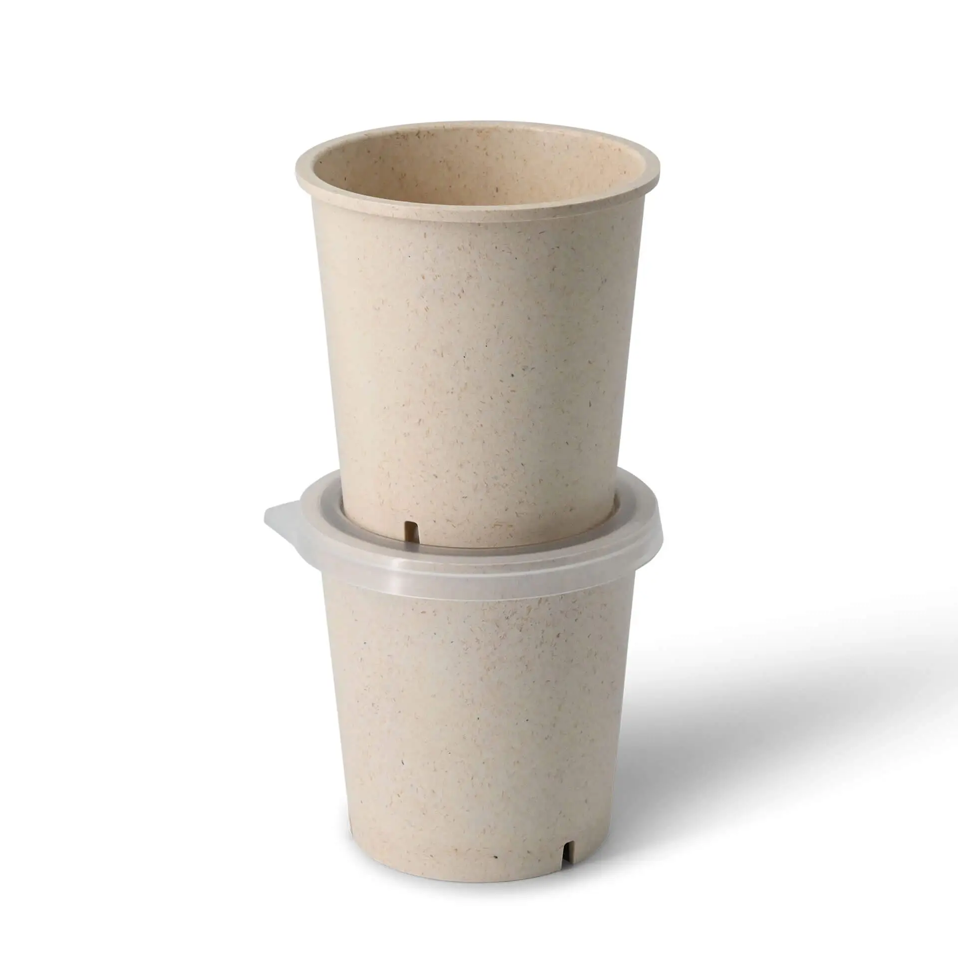 Herbruikbare beker "merways Cup" 400 ml, Ø 95 mm, cashew / creme-wit