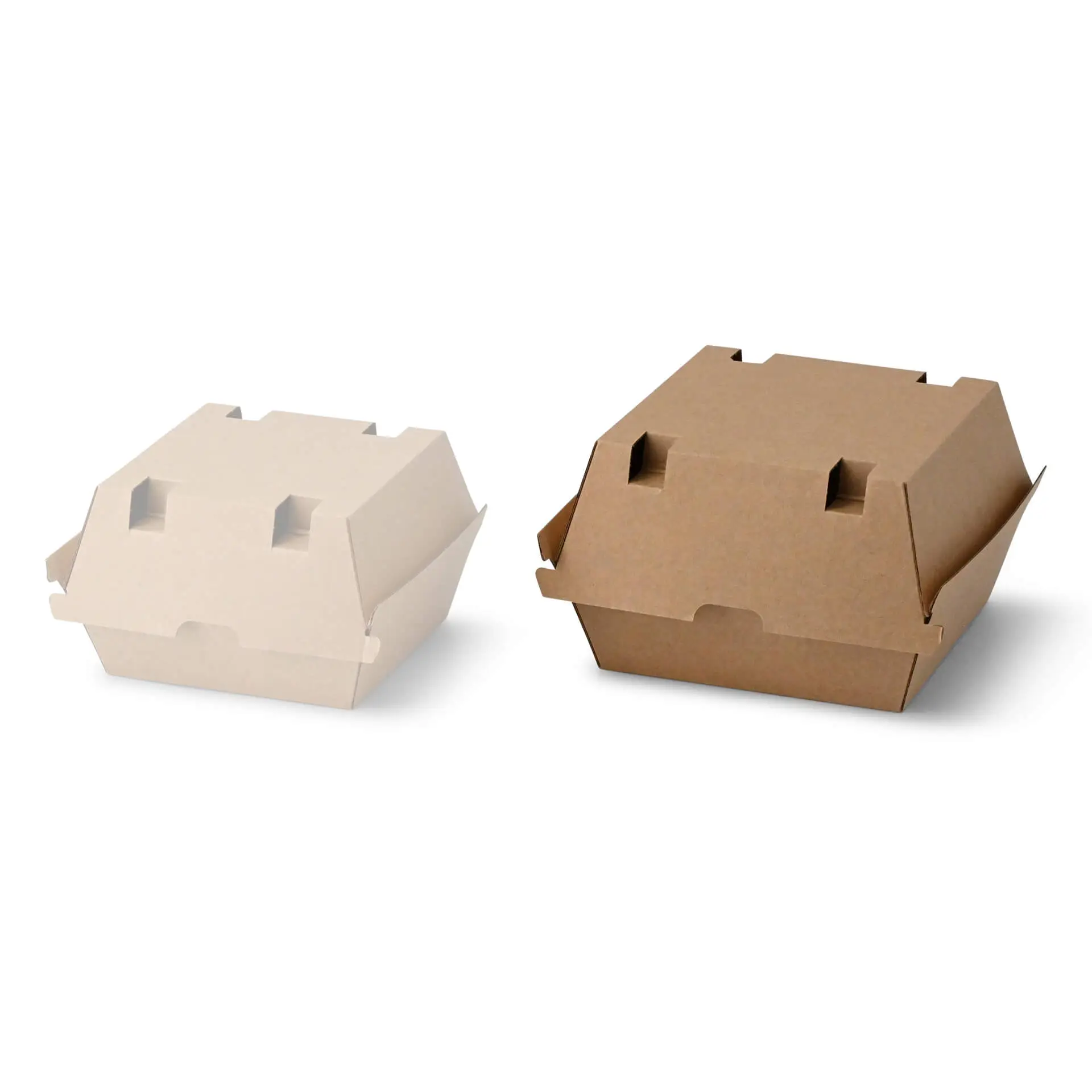 Bruine takeaway box, 16,8 x 15,8 x 9,8 cm, vierkant