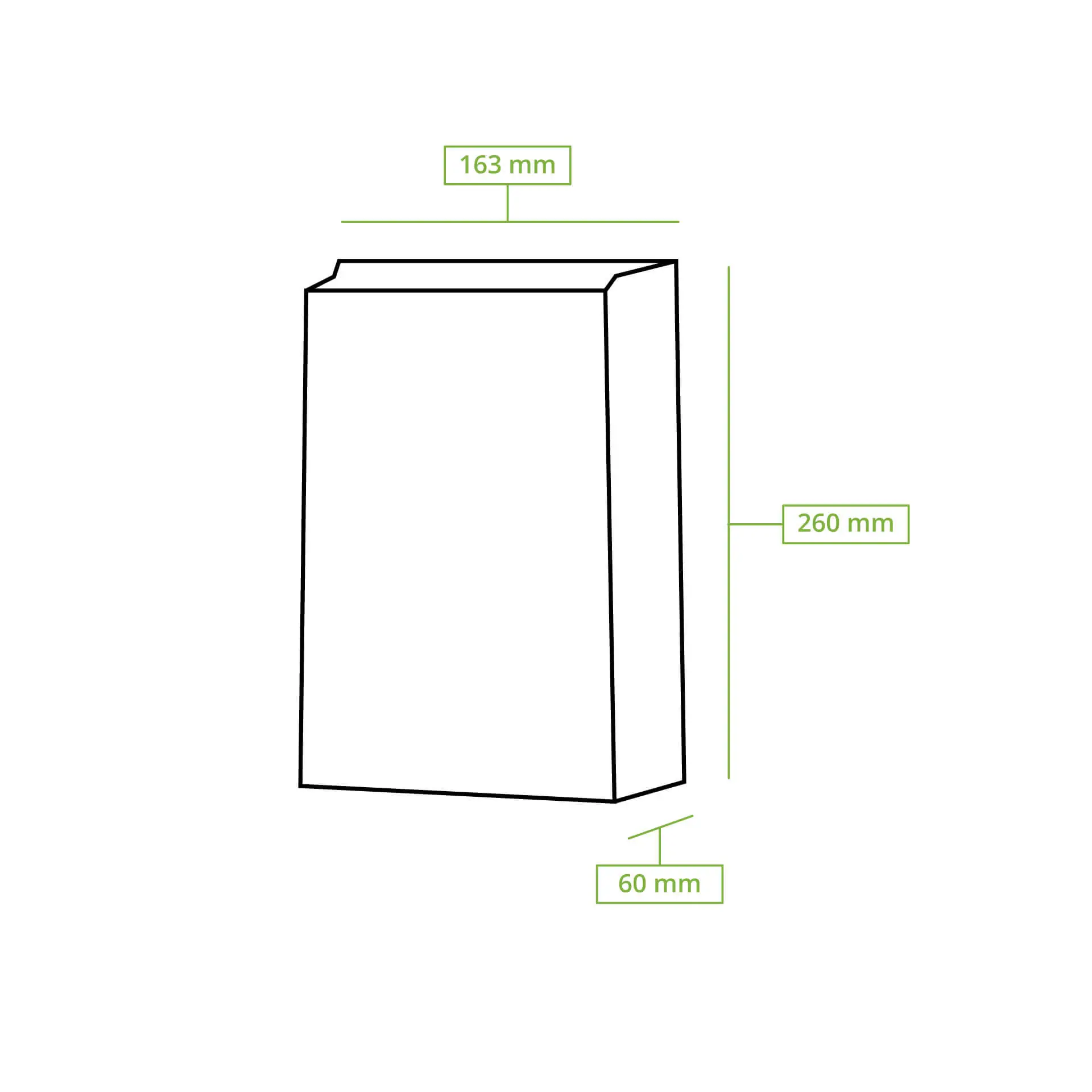 Snackzak, 2-laags, met vetvrij papier, 16,5 x 26 x 6 cm