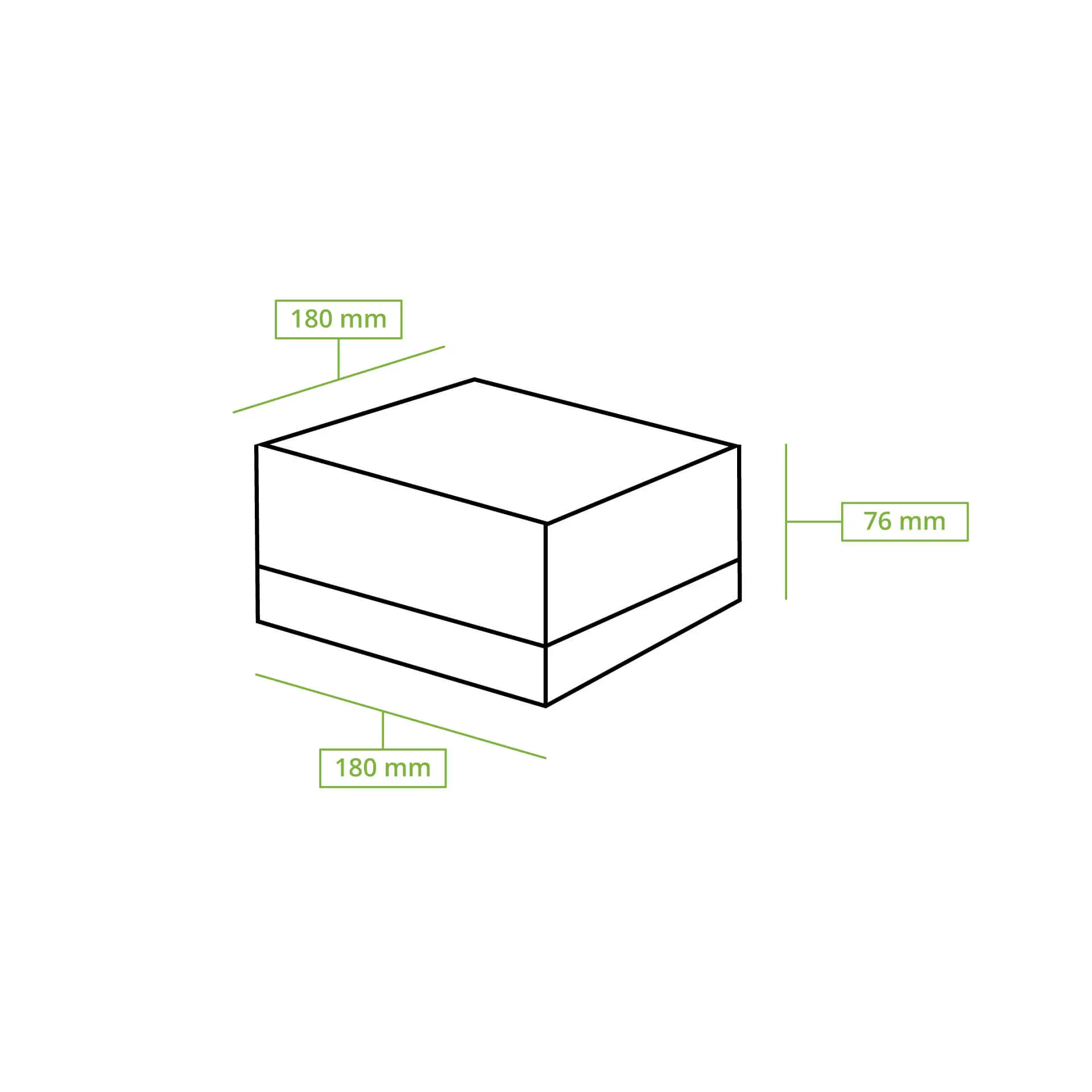 Patisserie dozen 18 x 18 x 7,5 cm, cellulose venster, wit