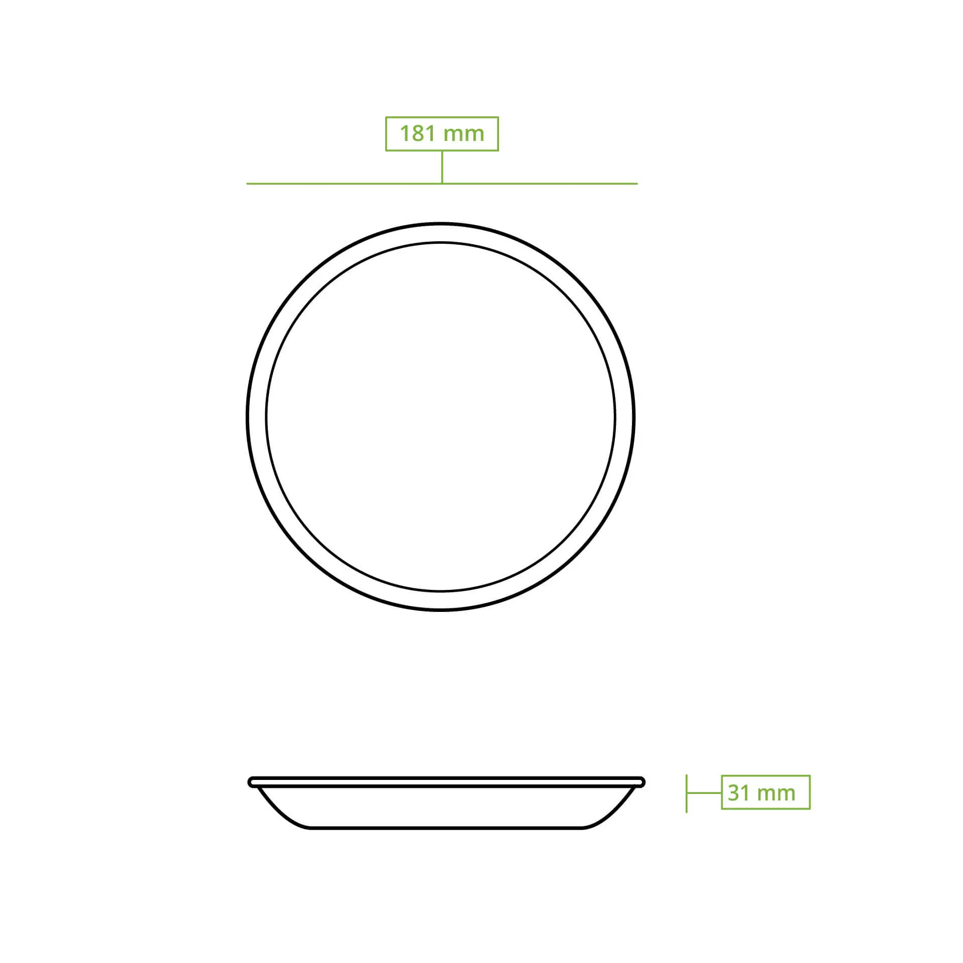 Palmblad bord "Palmware®" Ø 18 cm, diep, rond