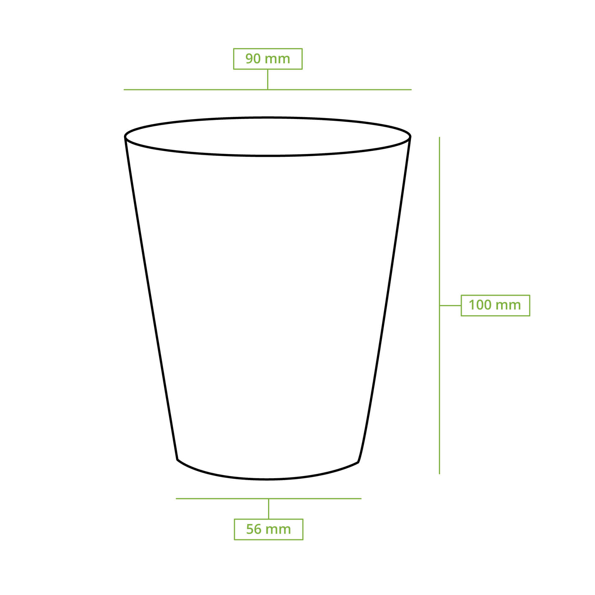 Pappbecher 250 ml / 10 oz, Ø 90 mm, weiß