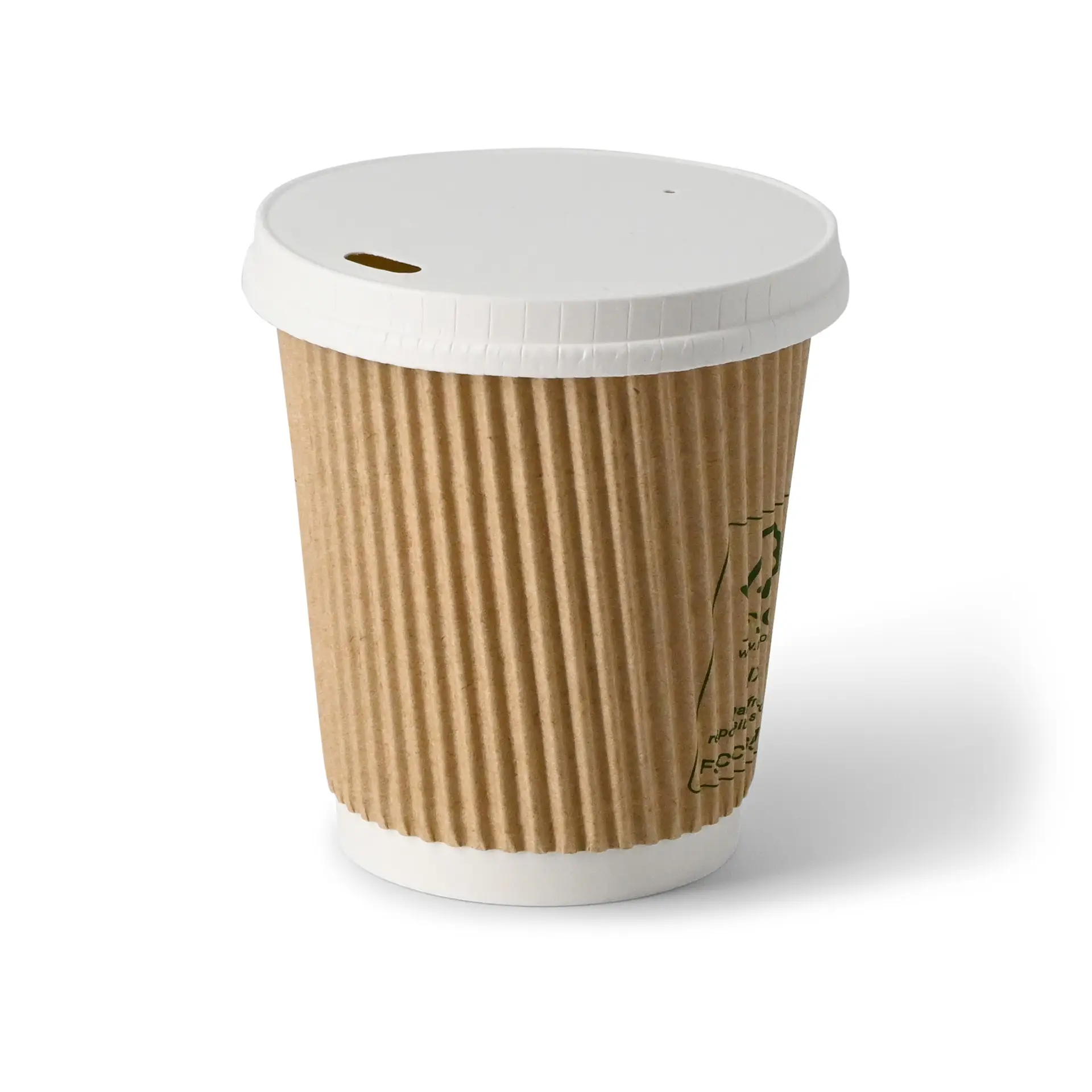 Ribbelbeker / Koffiebeker to go 200 ml/ 8 oz, Ø 80 mm, kraft