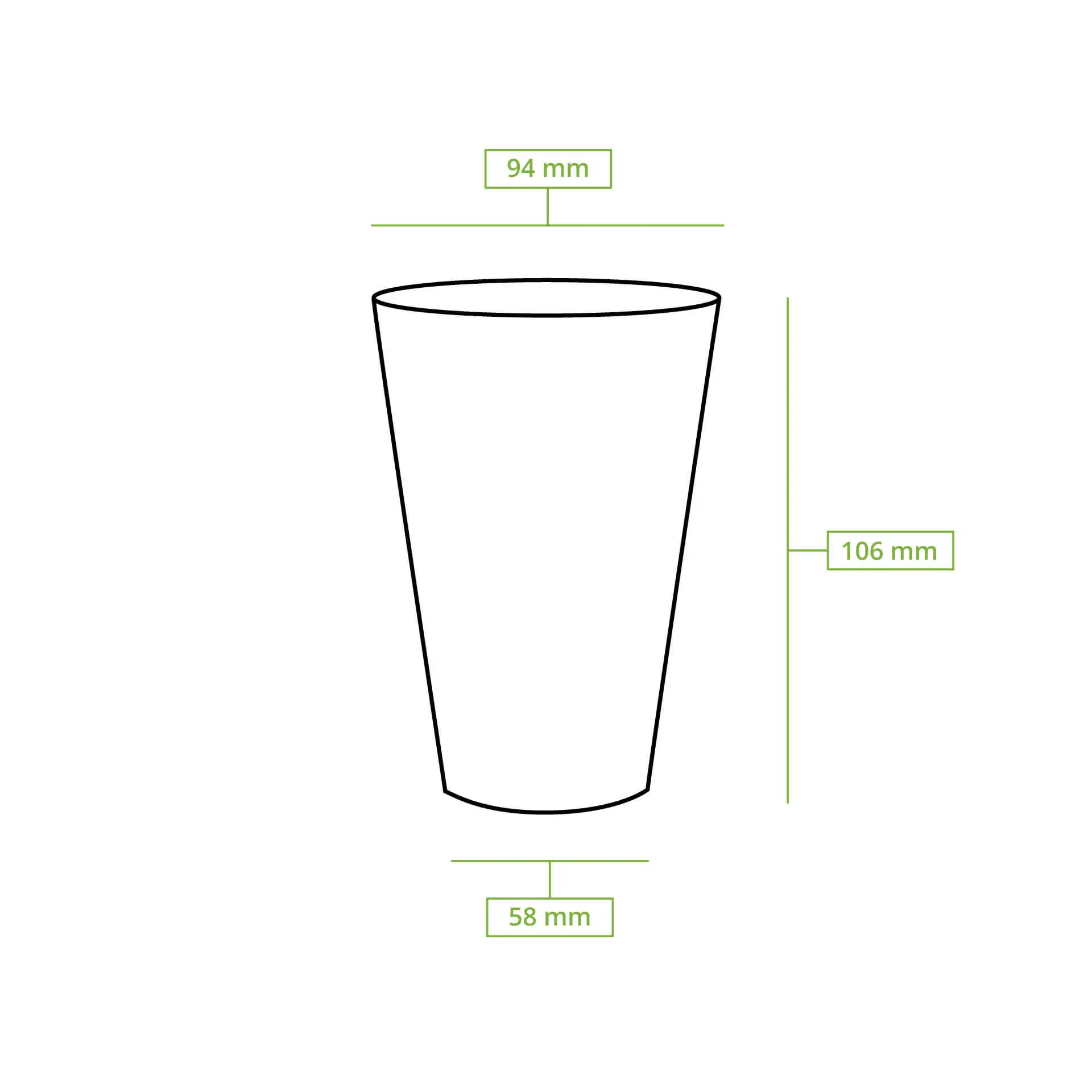 PLA transparante beker 300 ml / 12 oz, Ø 95 mm