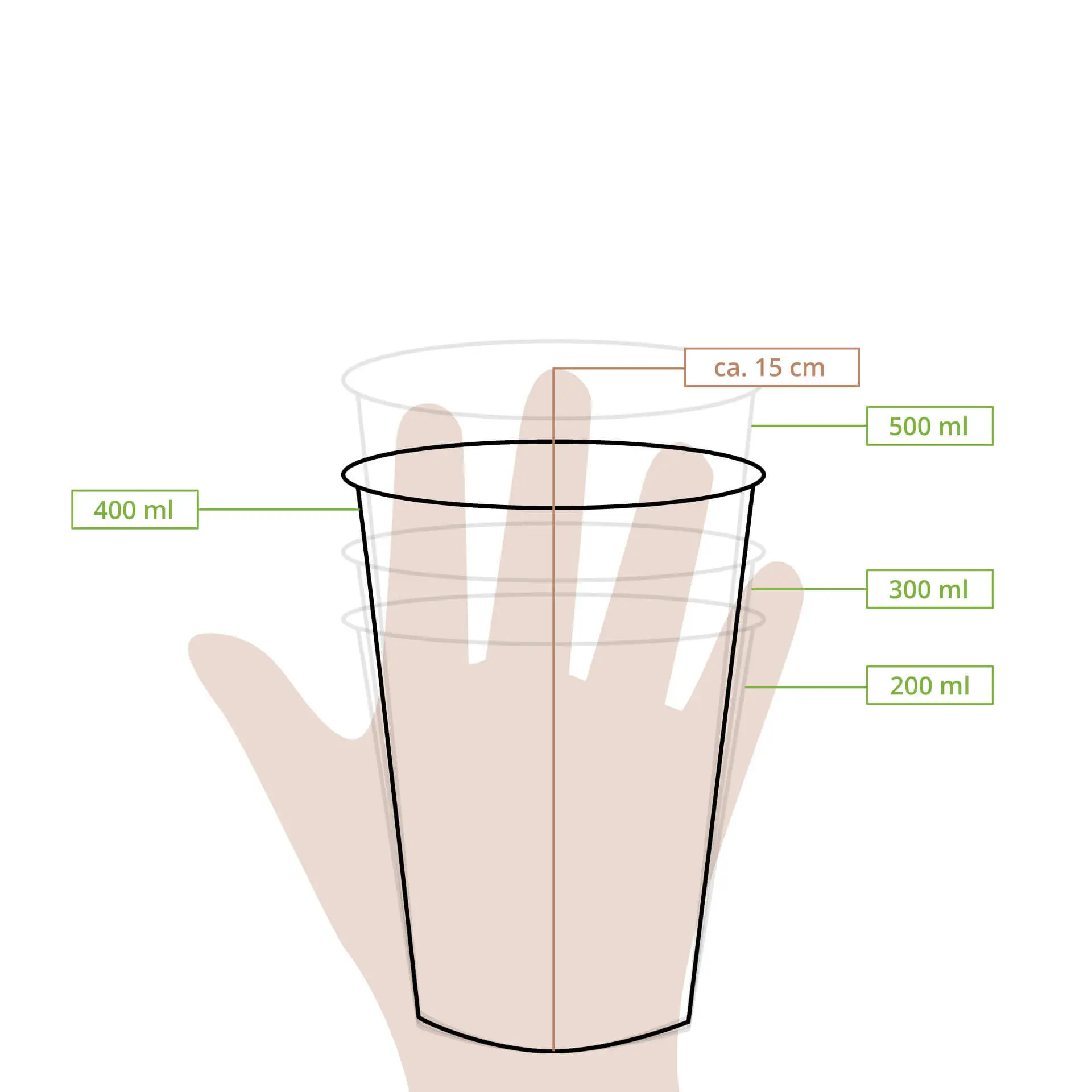 rPET transparante beker 400 ml / 16 oz, Ø 95 mm