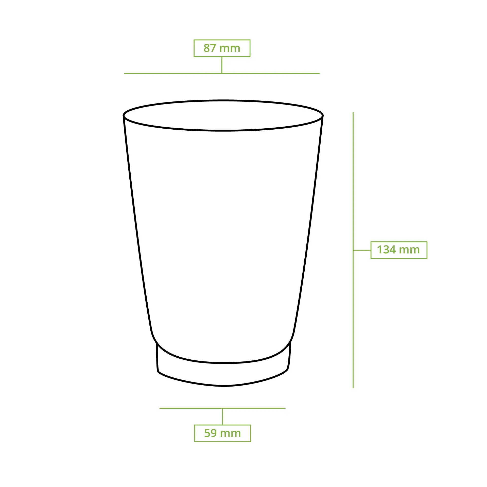 Ribbelbeker / Koffiebeker to go 400 ml / 16 oz, Ø 90 mm, kraft