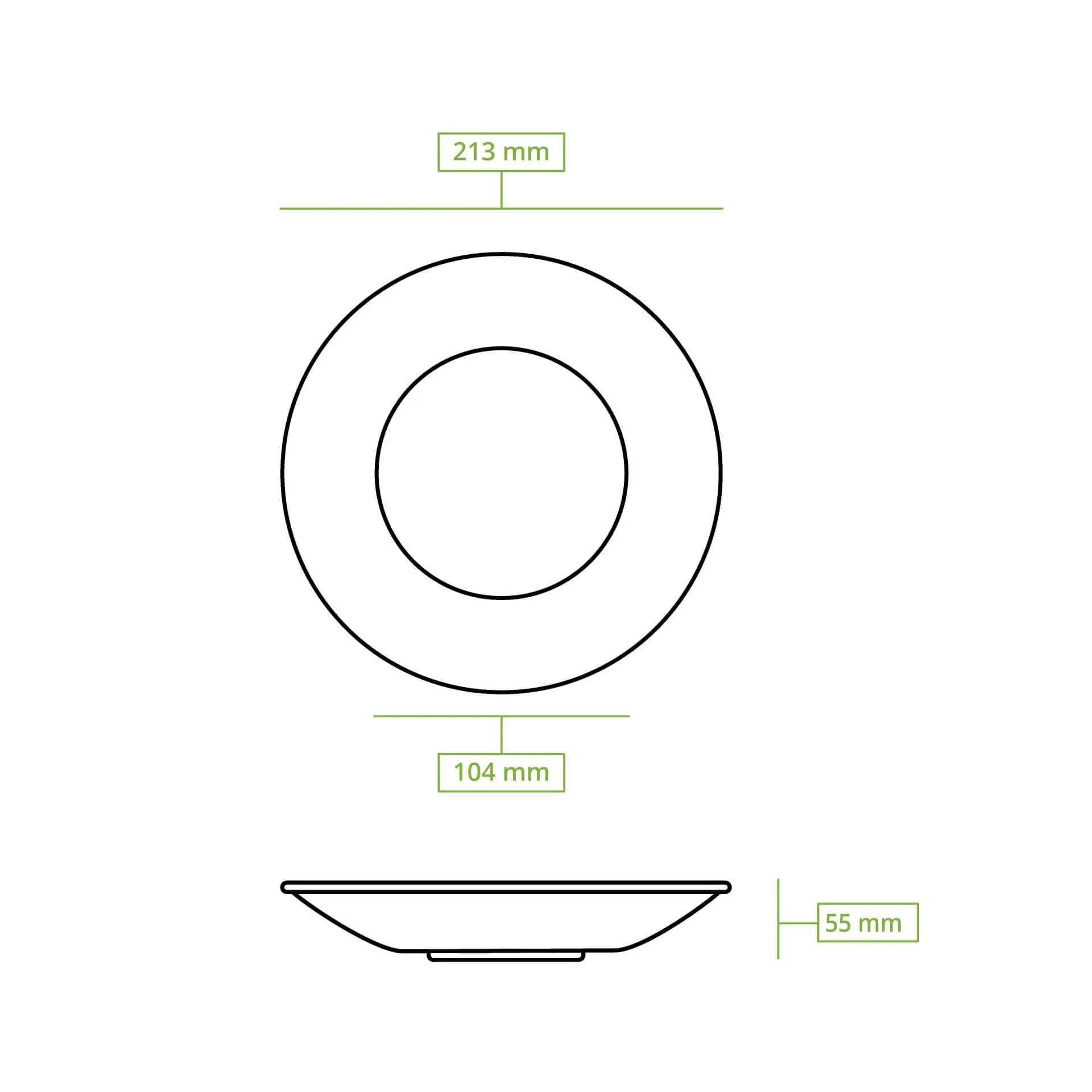 merways Plate" herbruikbaar bord Ø 21,5 cm, diep, rond, peper/grijs