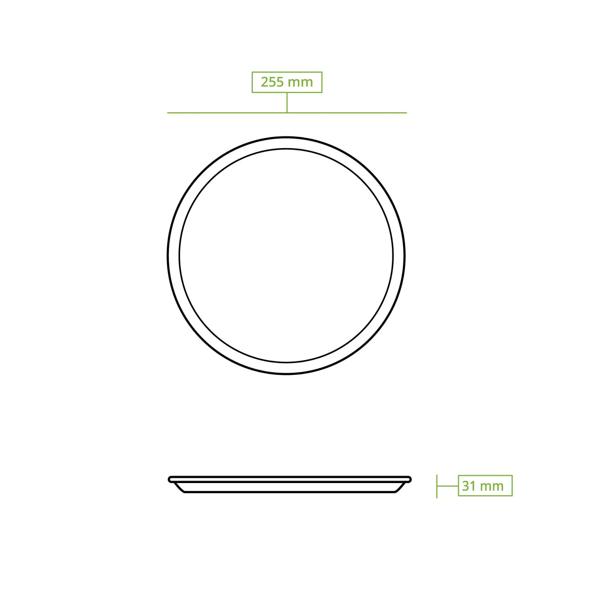 Palmblad bord "Palmware®" Ø 25 cm, rond