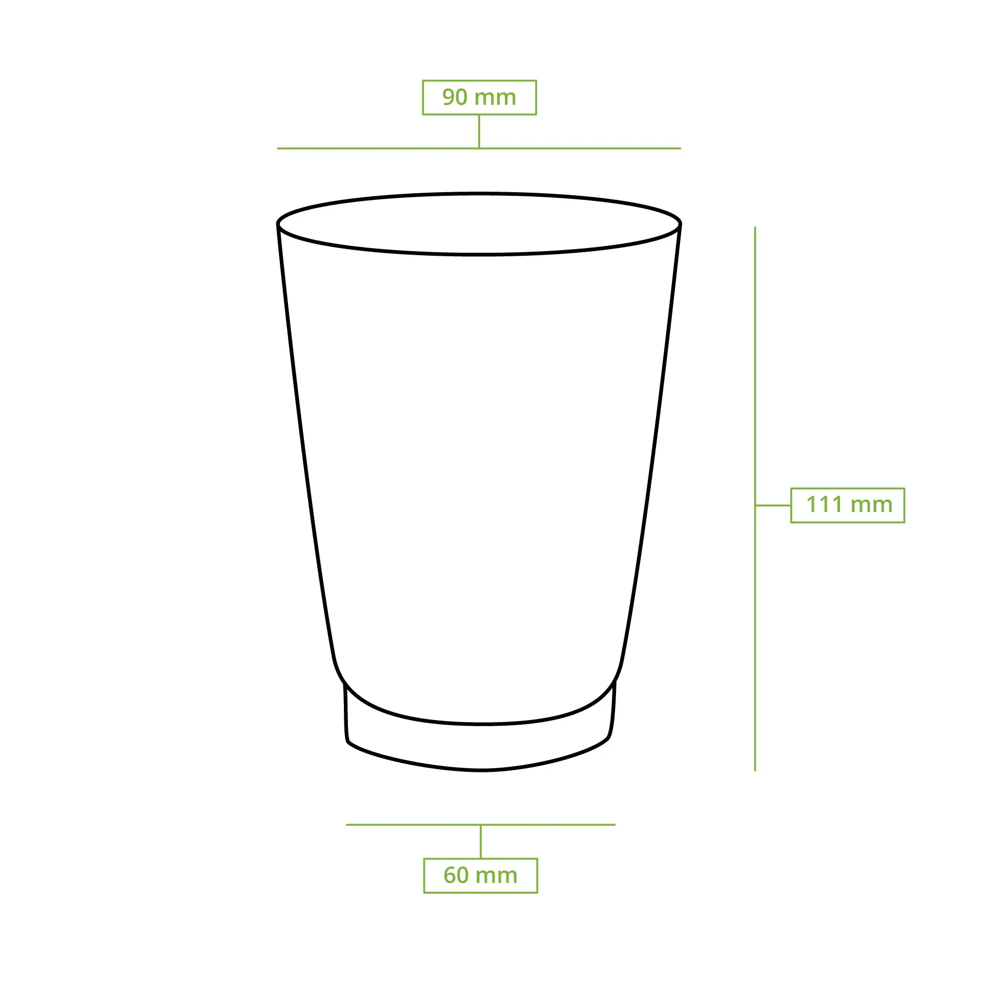 Ribbelbeker / Koffiebeker to go 300 ml / 12 oz, Ø 90 mm, kraft