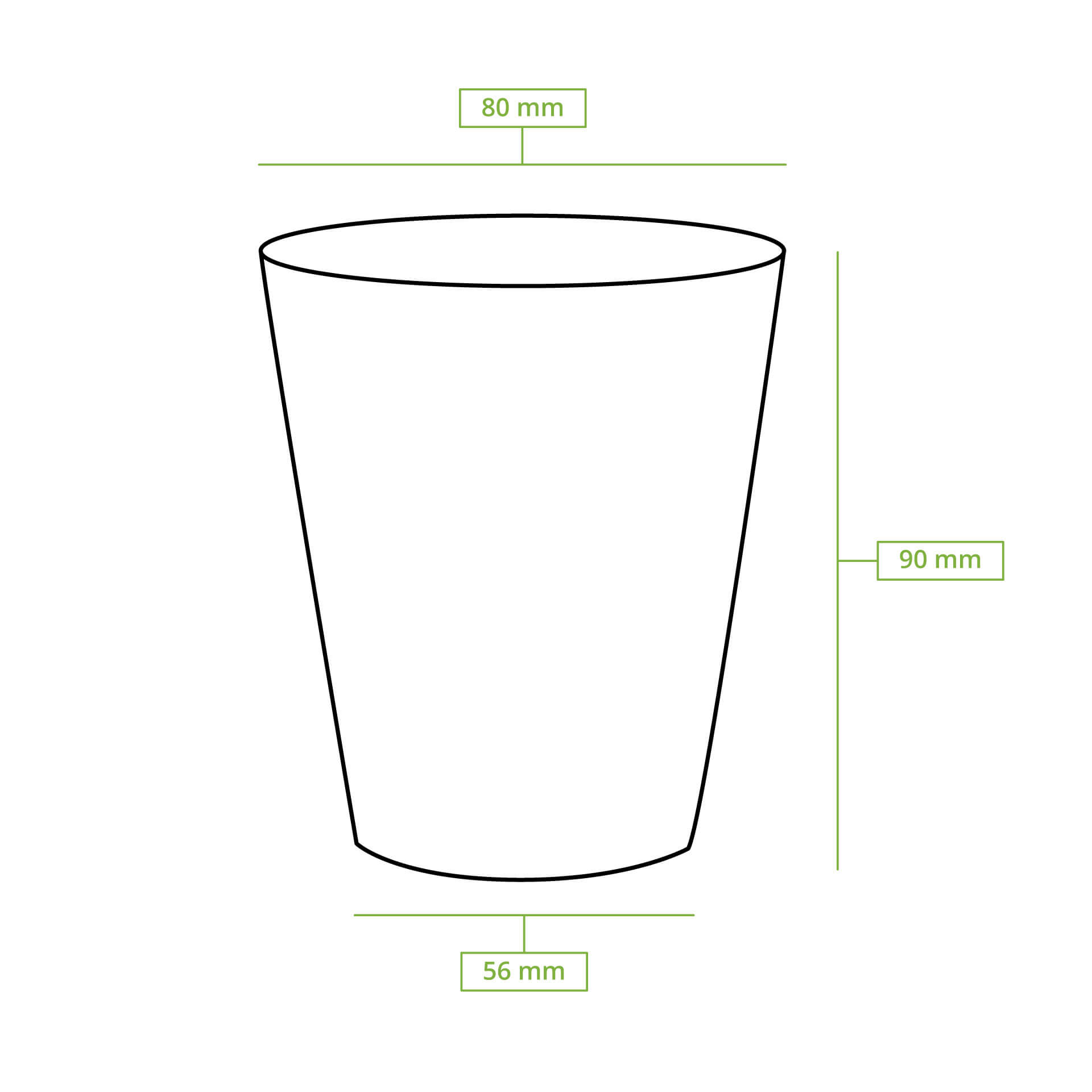 Pappbecher 200 ml / 8 oz, Ø 80 mm, "EcoUp©"-Icons